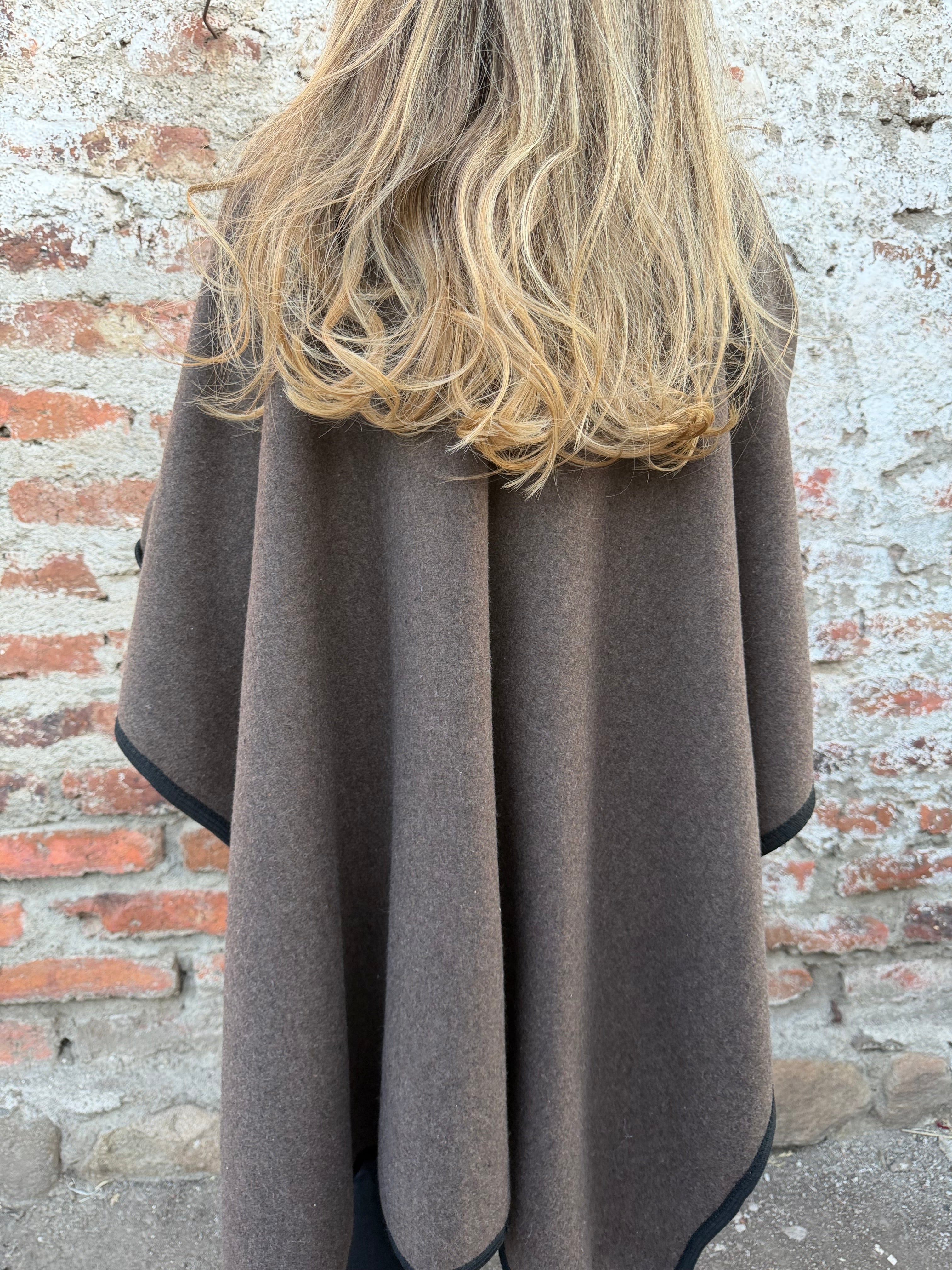 Echarpe reversible bicolor café/ beige