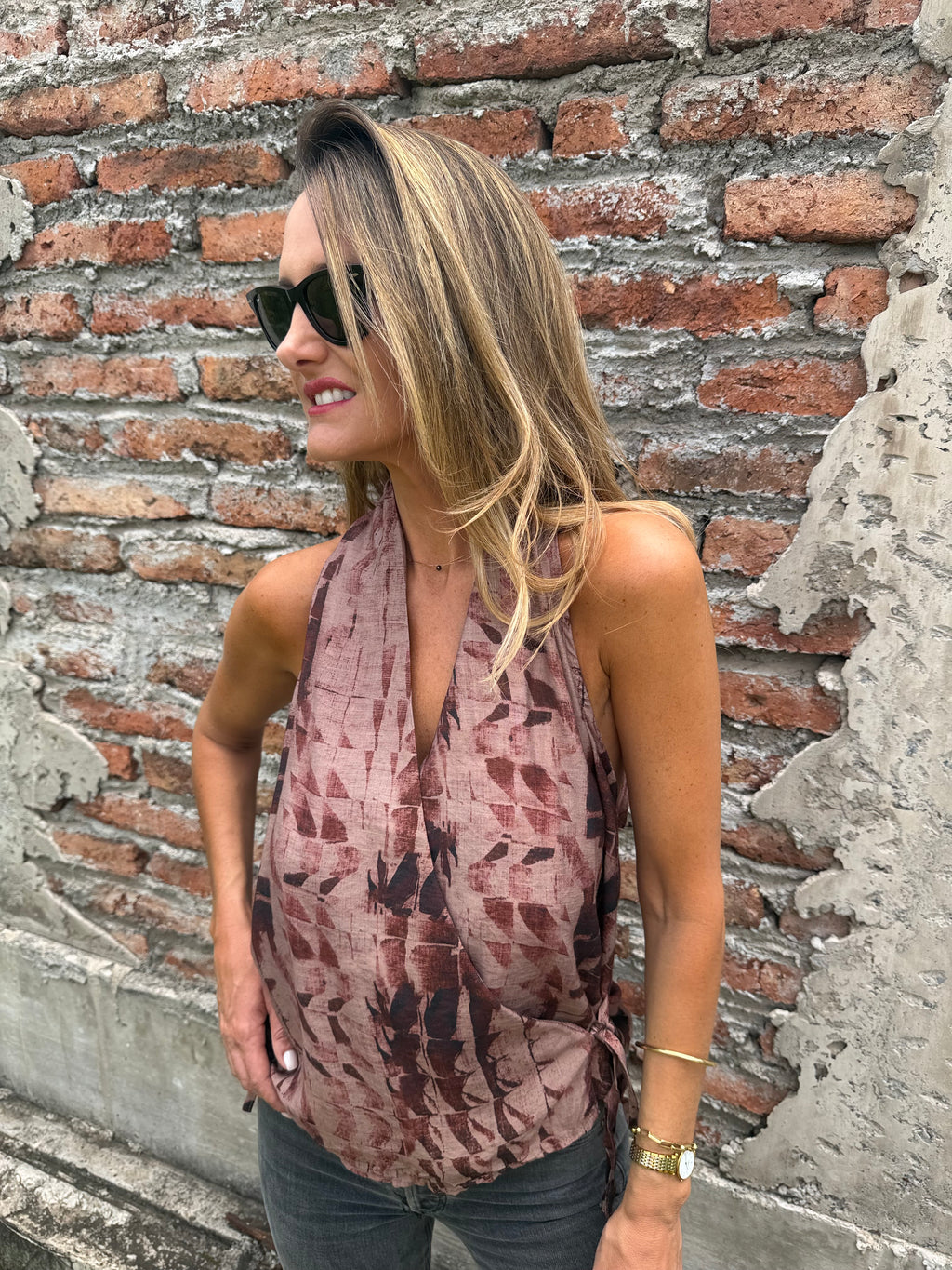 Polera tie dye terracota