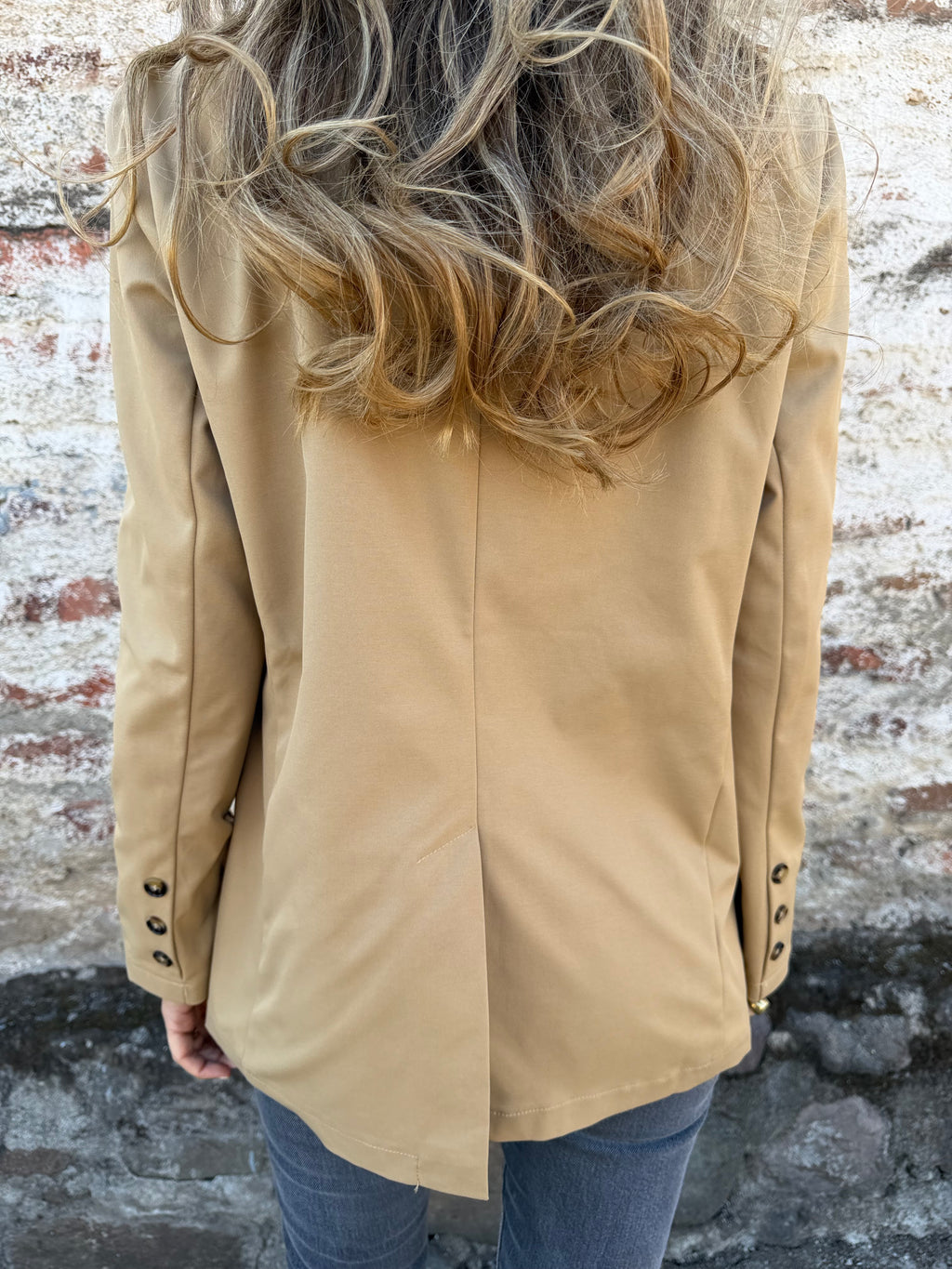 Blazer gabardina premium camel