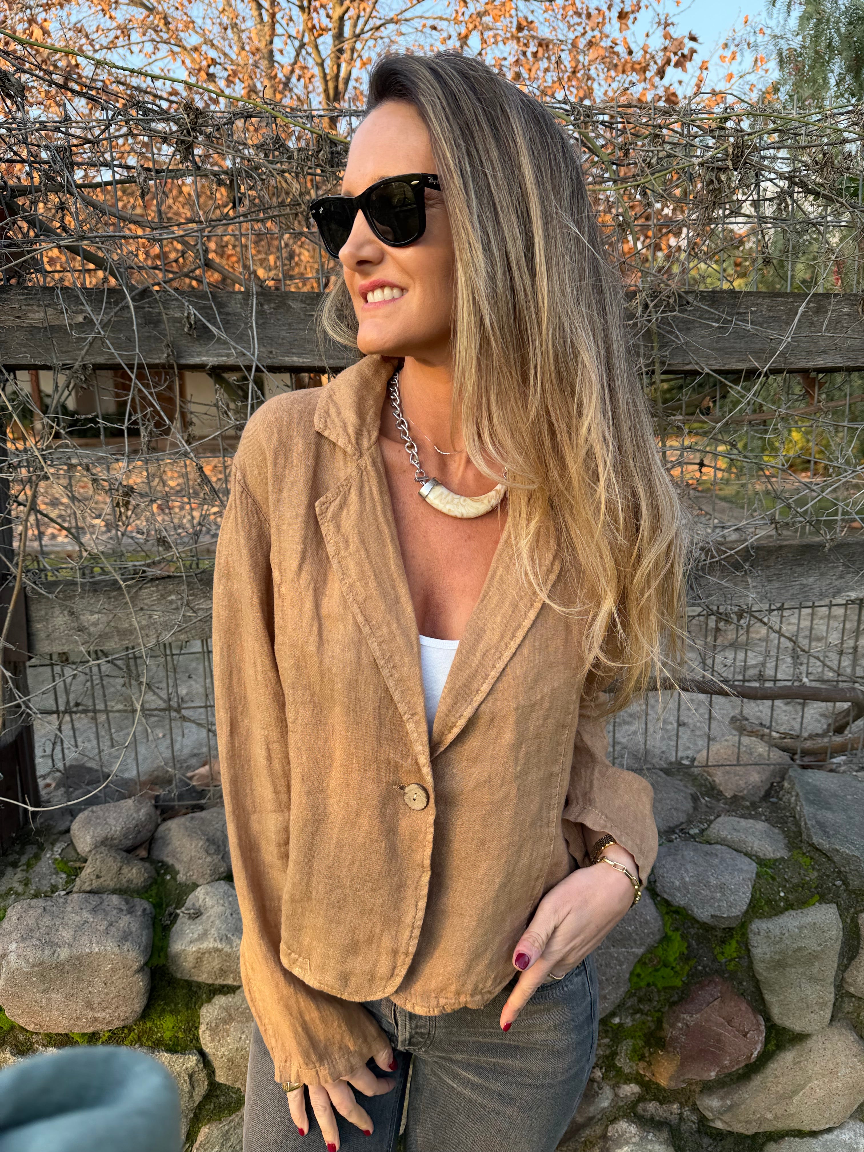 Blazer 100% lino camel