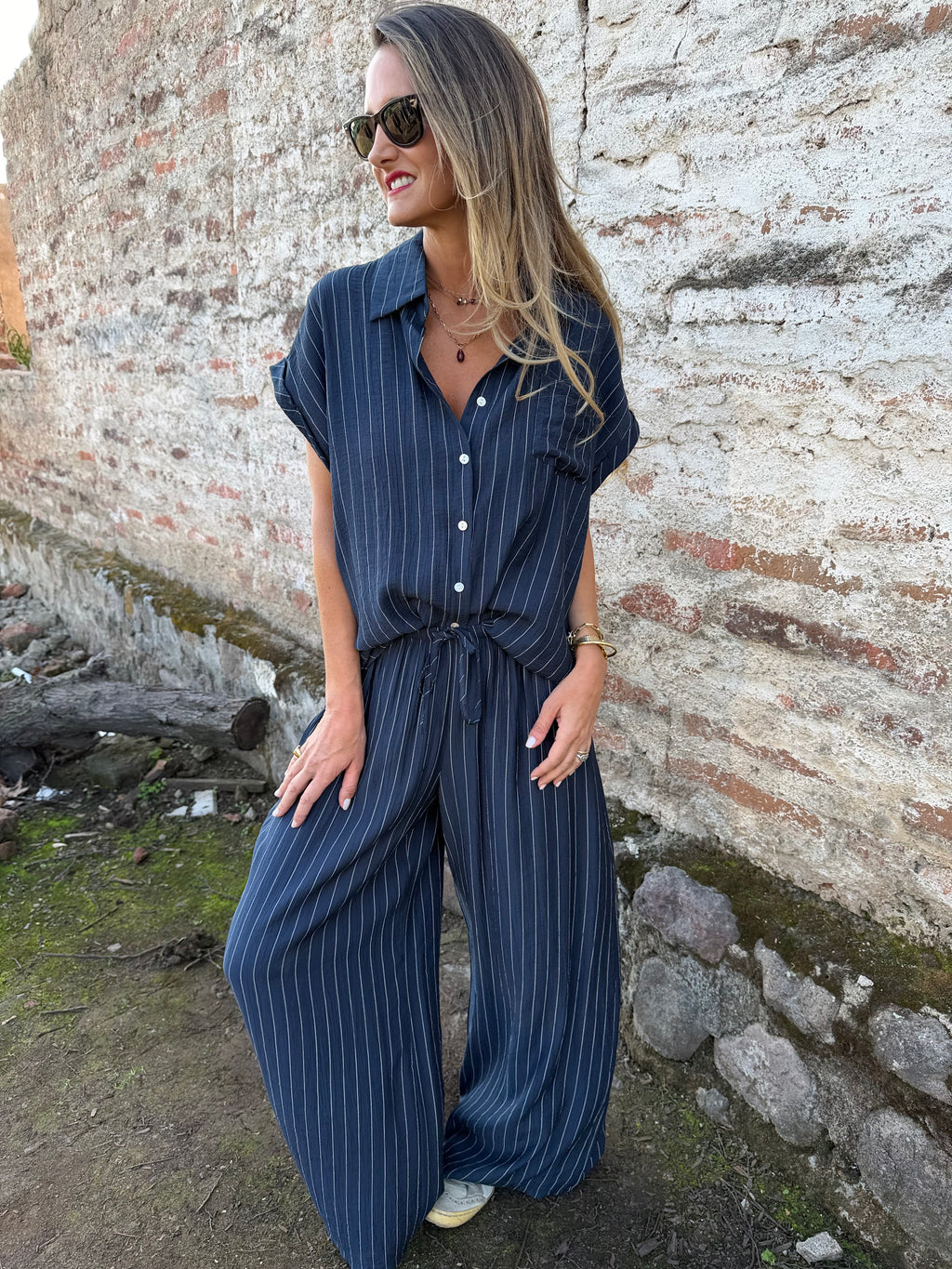 Set rayas azul