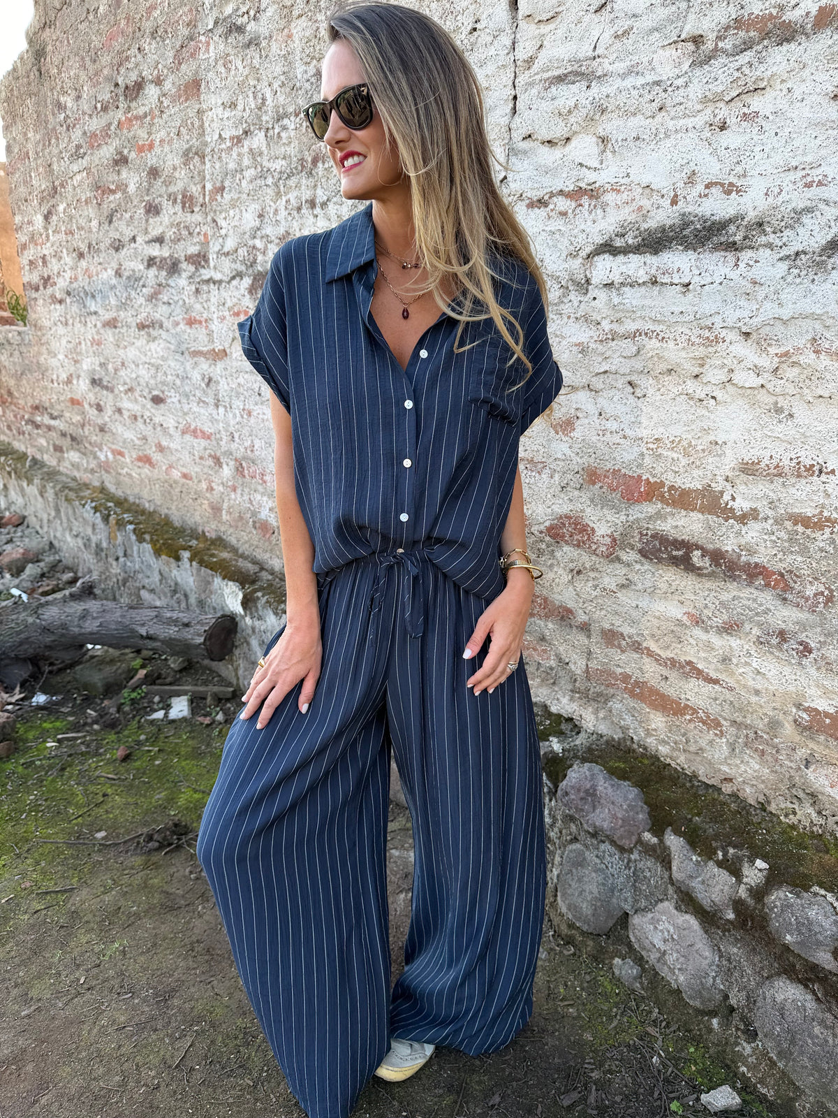 Set rayas azul