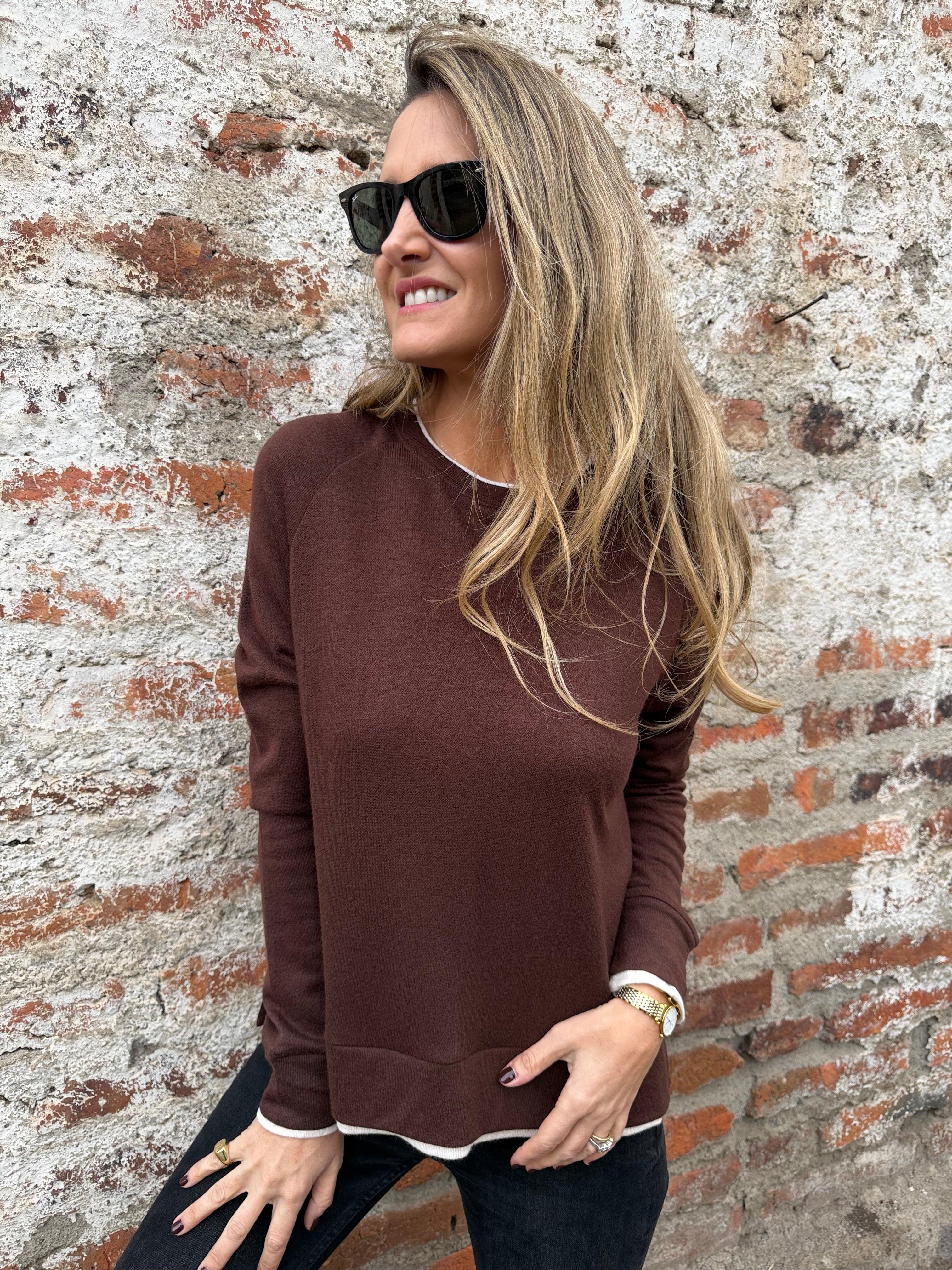 Polera lanilla doblez café