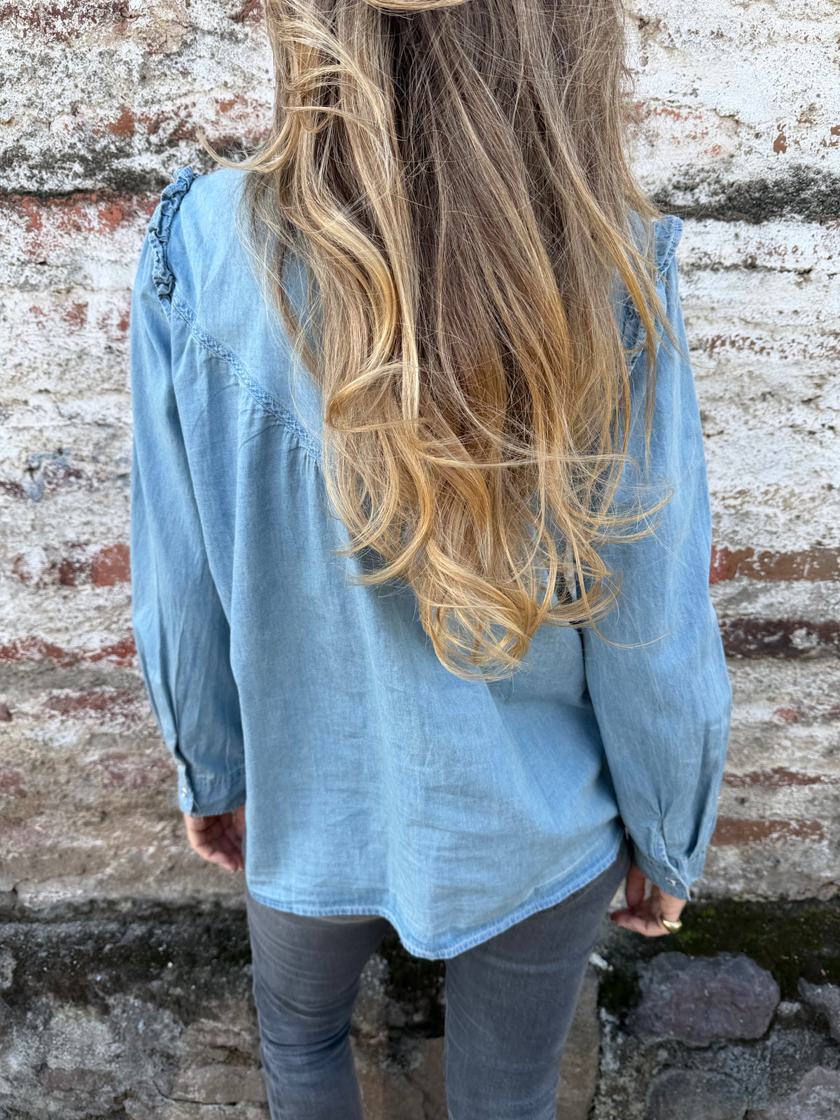 New blusa tencel vuelitos celeste
