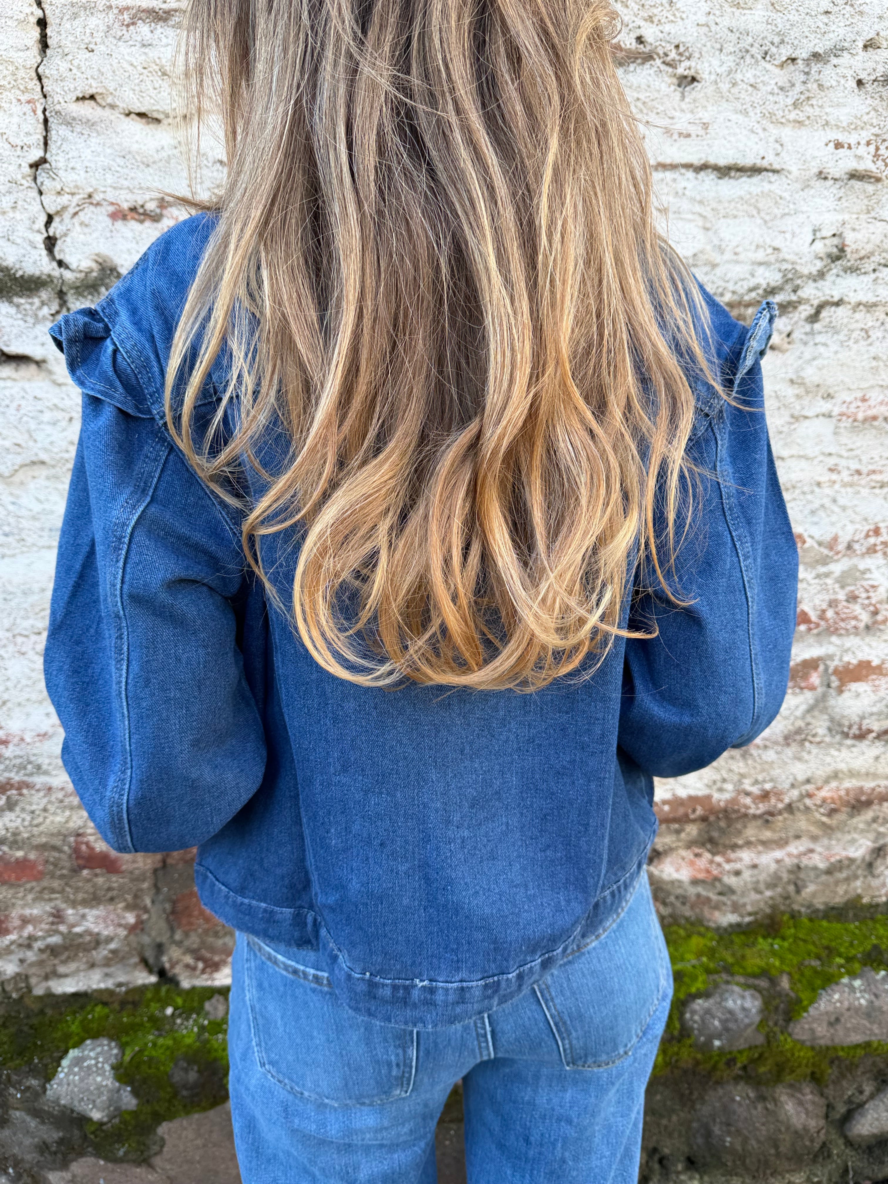 Chaqueta bluejean vuelitos azul