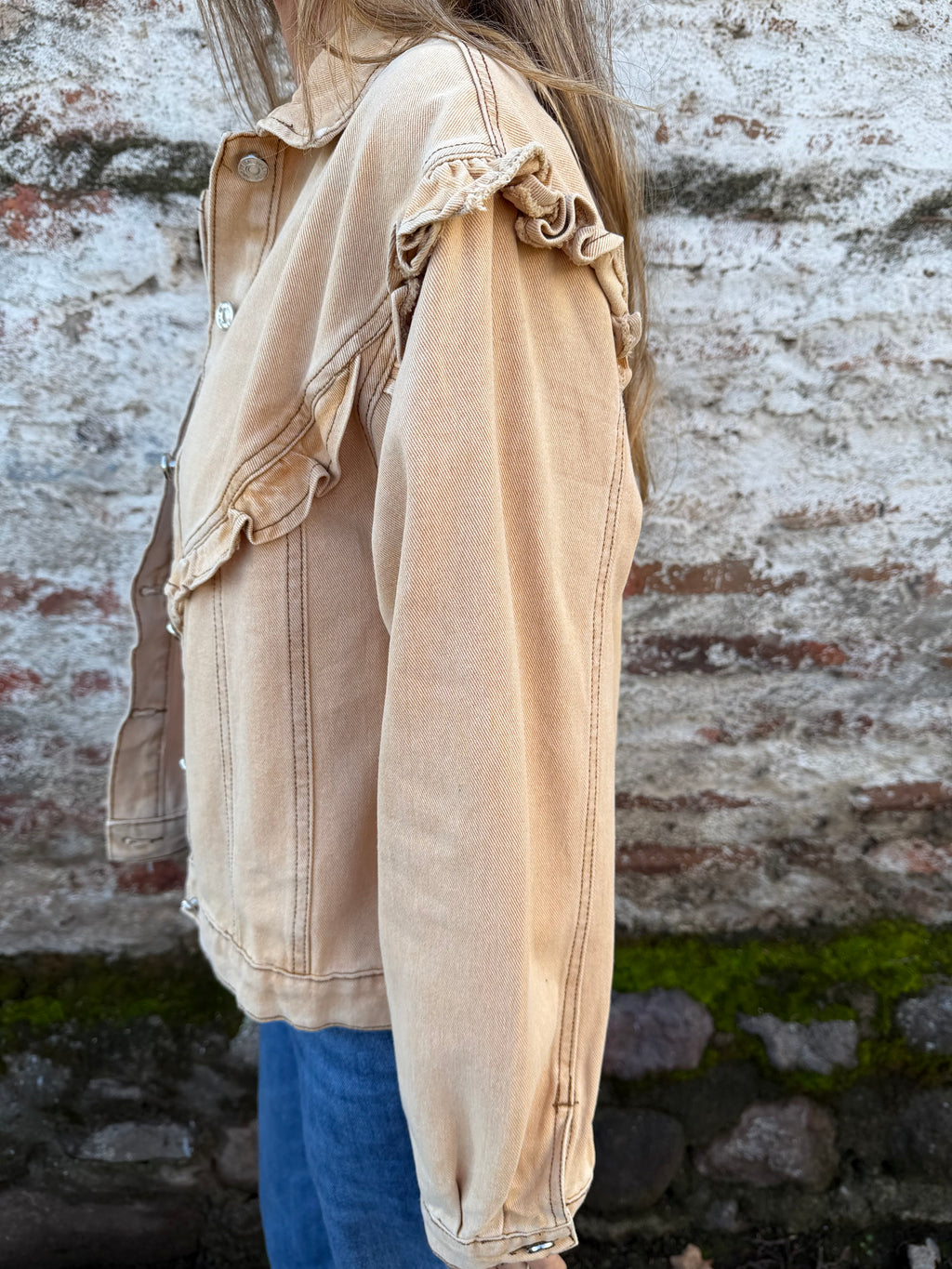 Chaqueta bluejean vuelitos camel