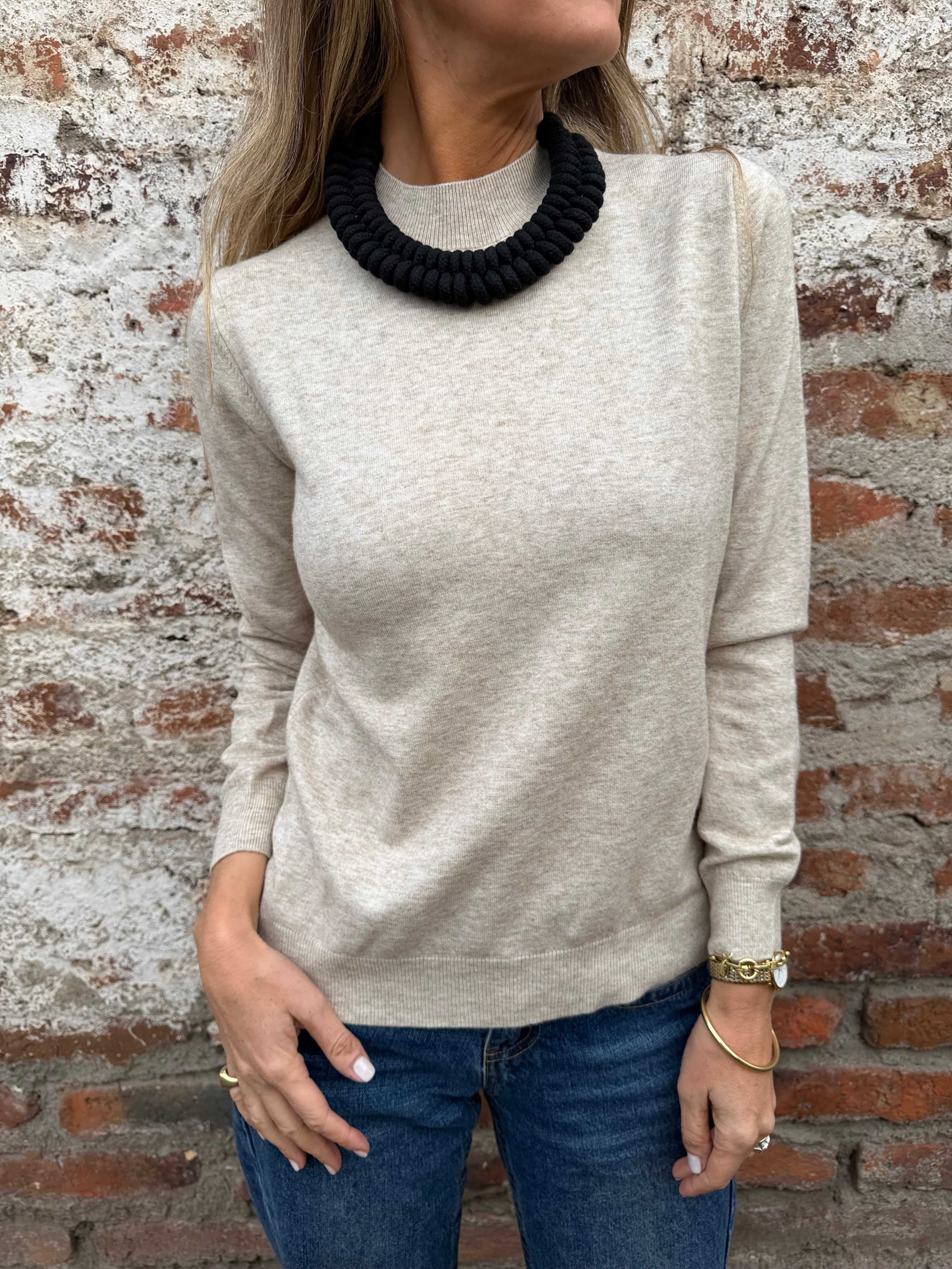 Chaleco/ polera hilo mega básica beige claro