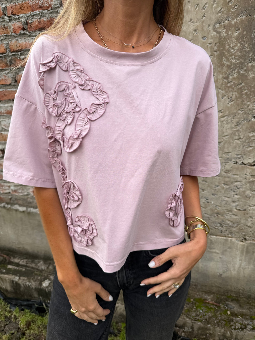Polera las flores malva