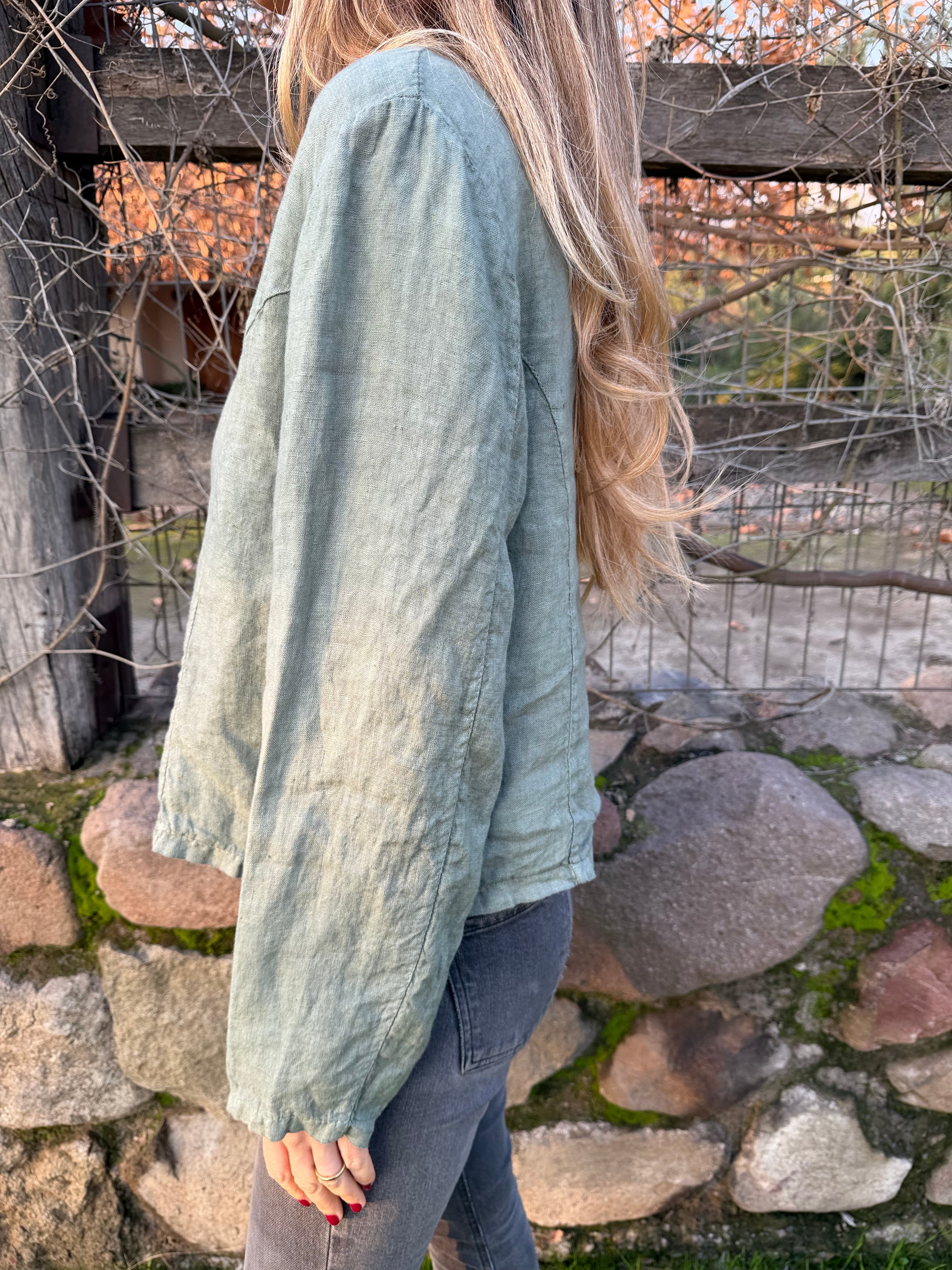 Blazer 100% lino verde