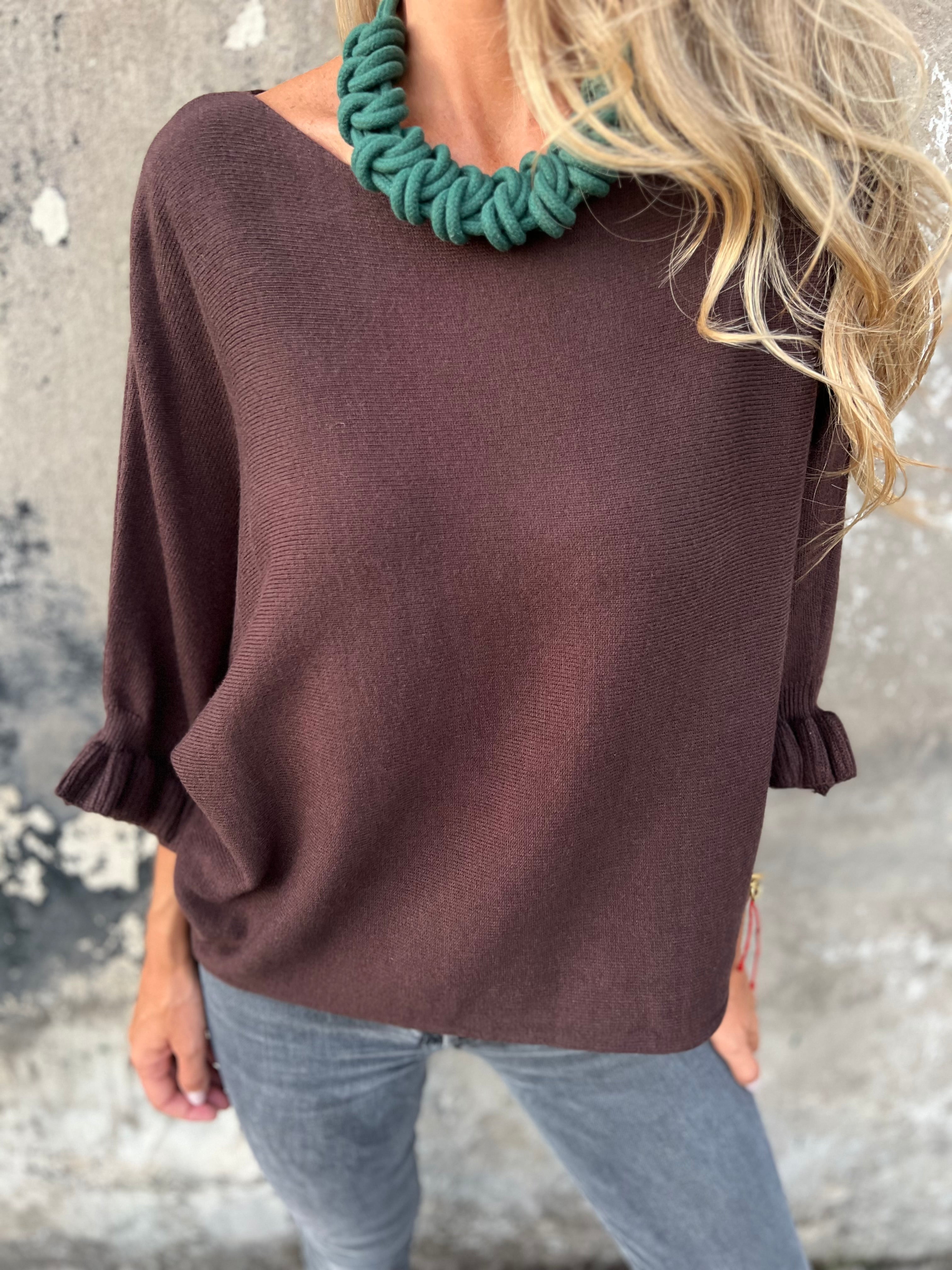 Chaleco polera vuelitos café
