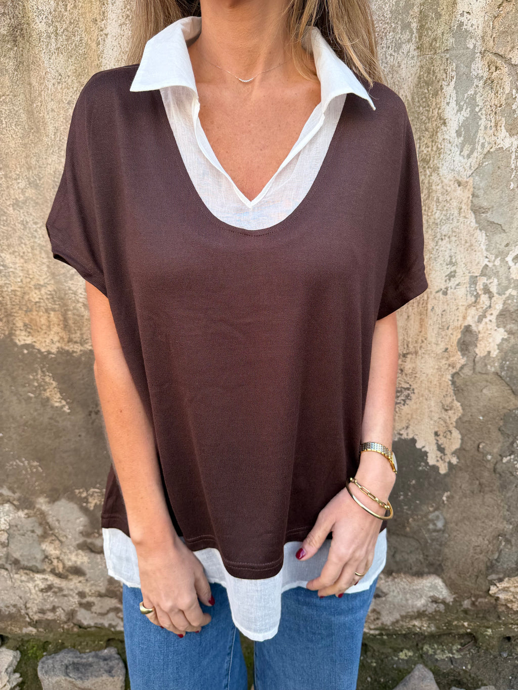 Blusa/ polera café
