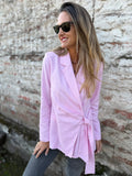 Blazer linoto amarra rosada