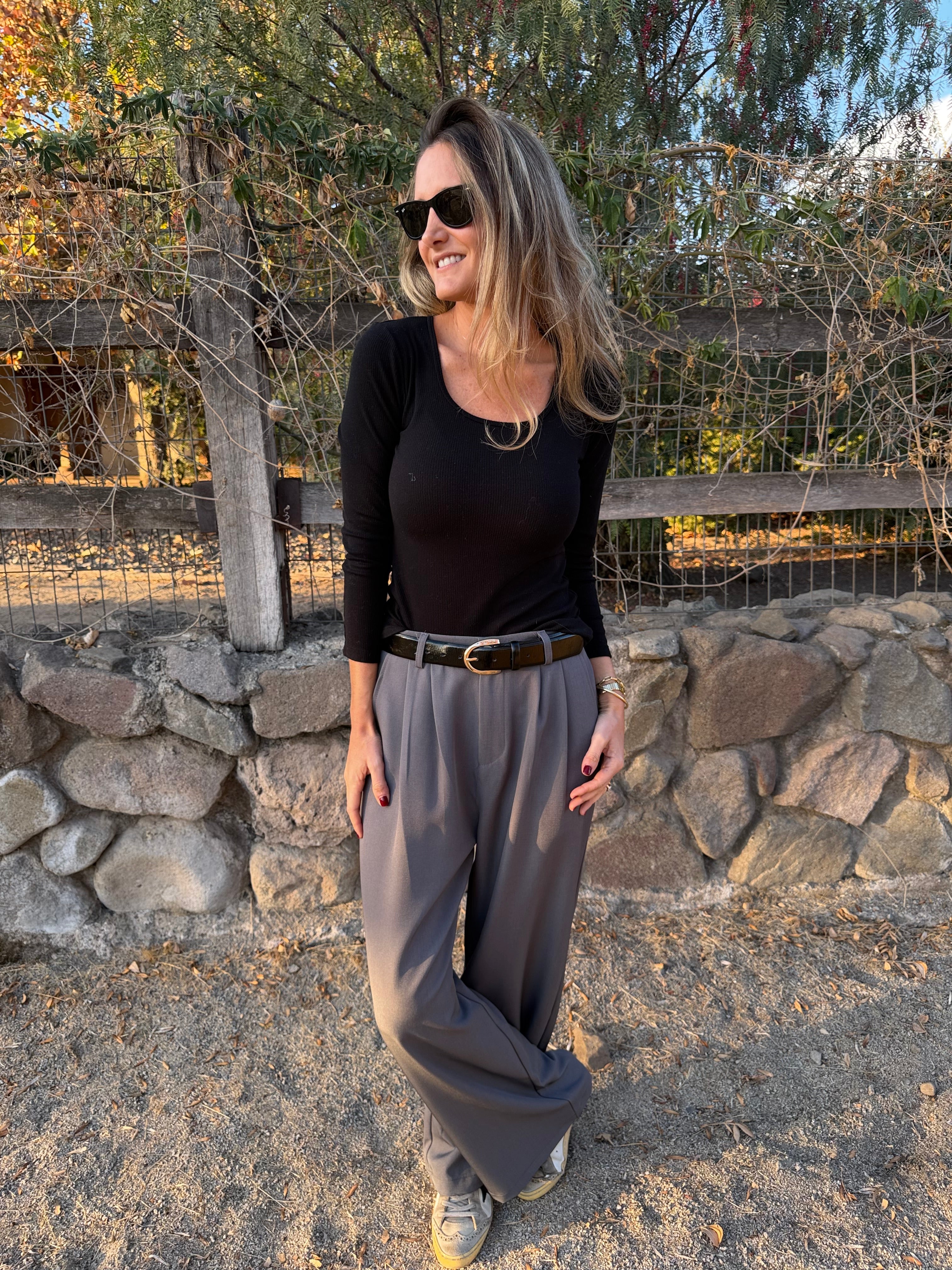 Pantalón sastre fluido gris