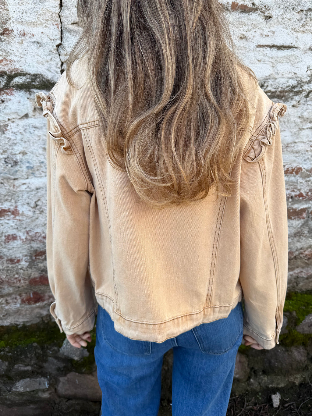 Chaqueta bluejean vuelitos camel