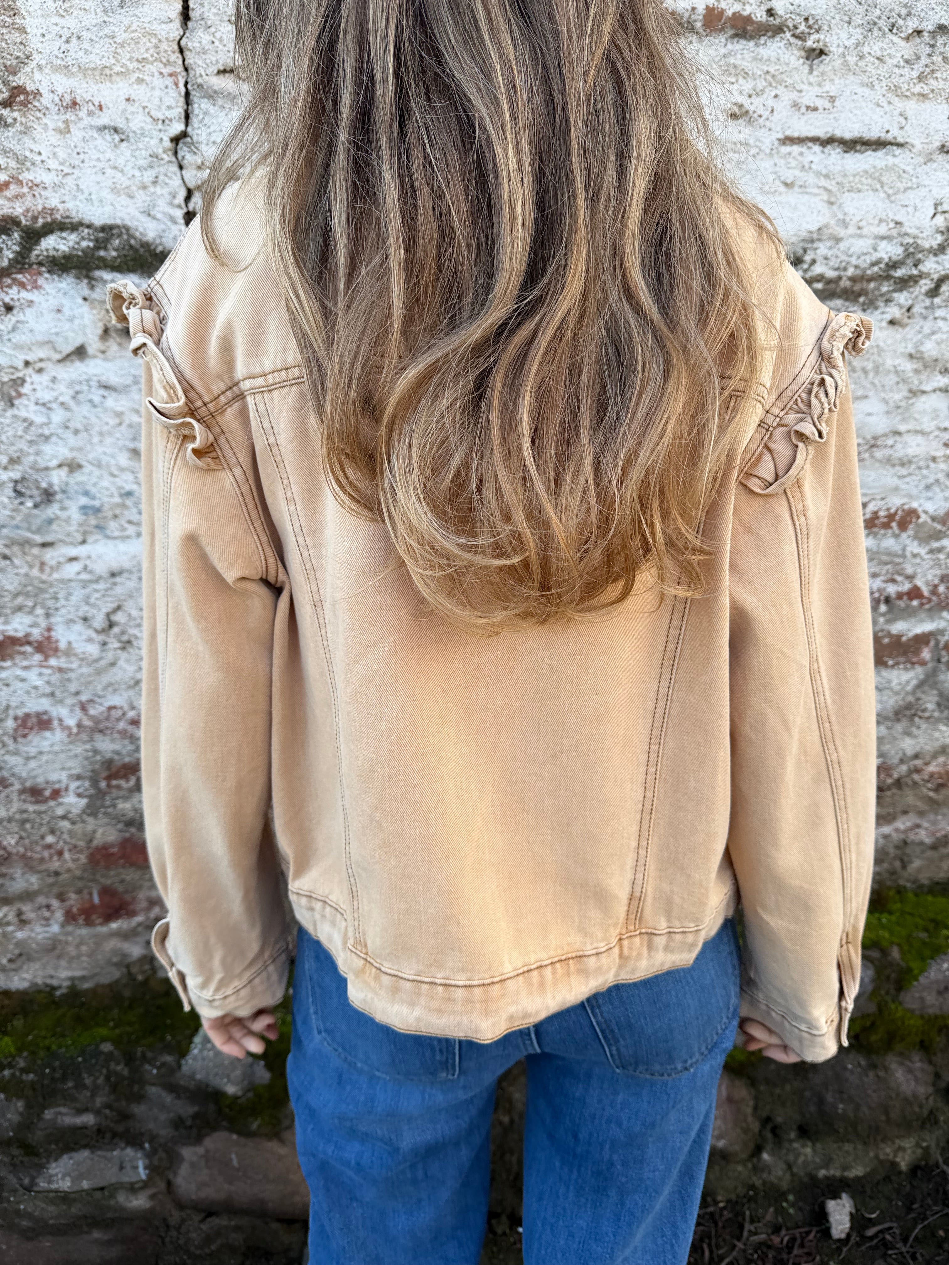 Chaqueta bluejean vuelitos camel