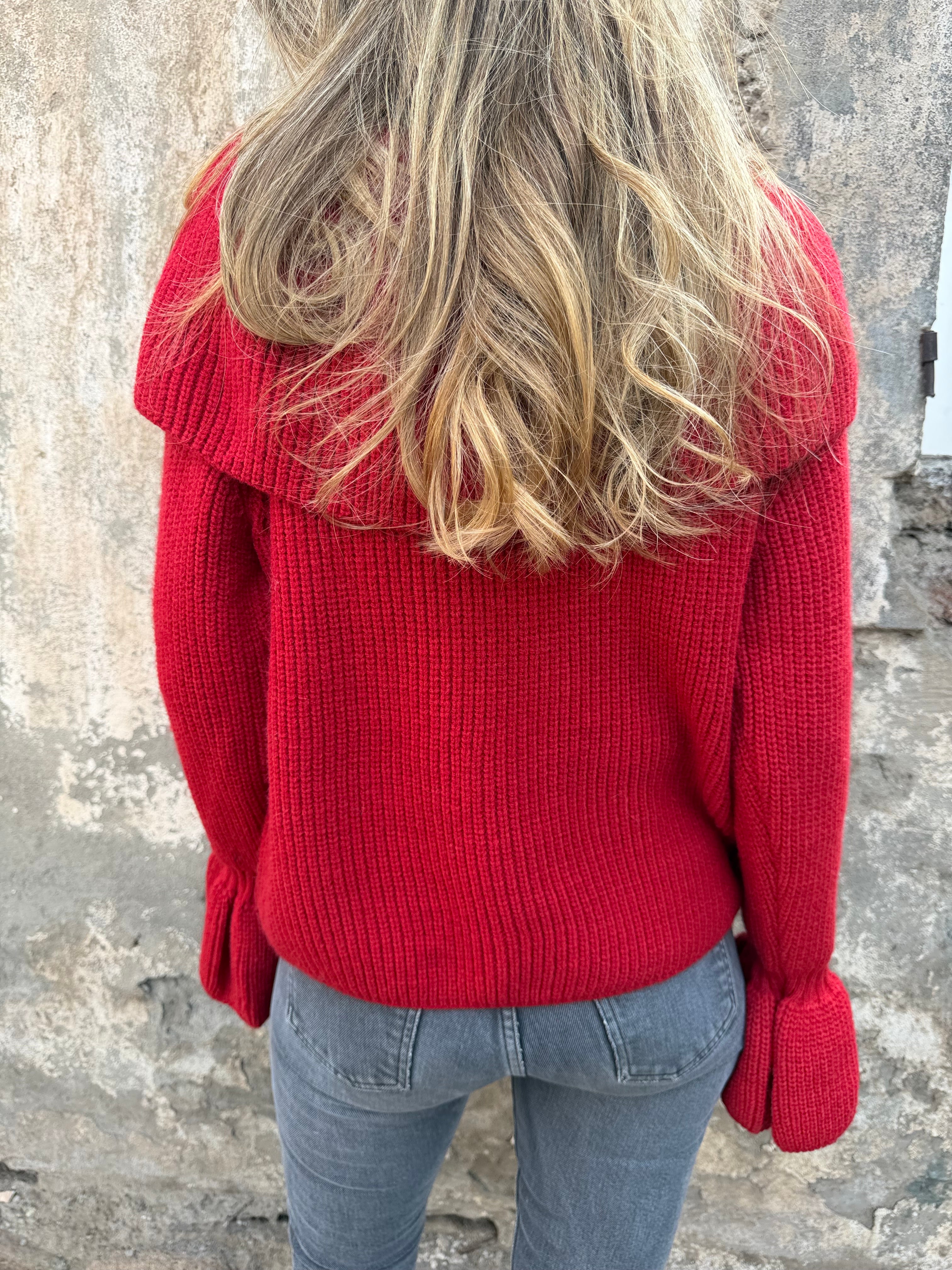 Chaleco manga volados rojo