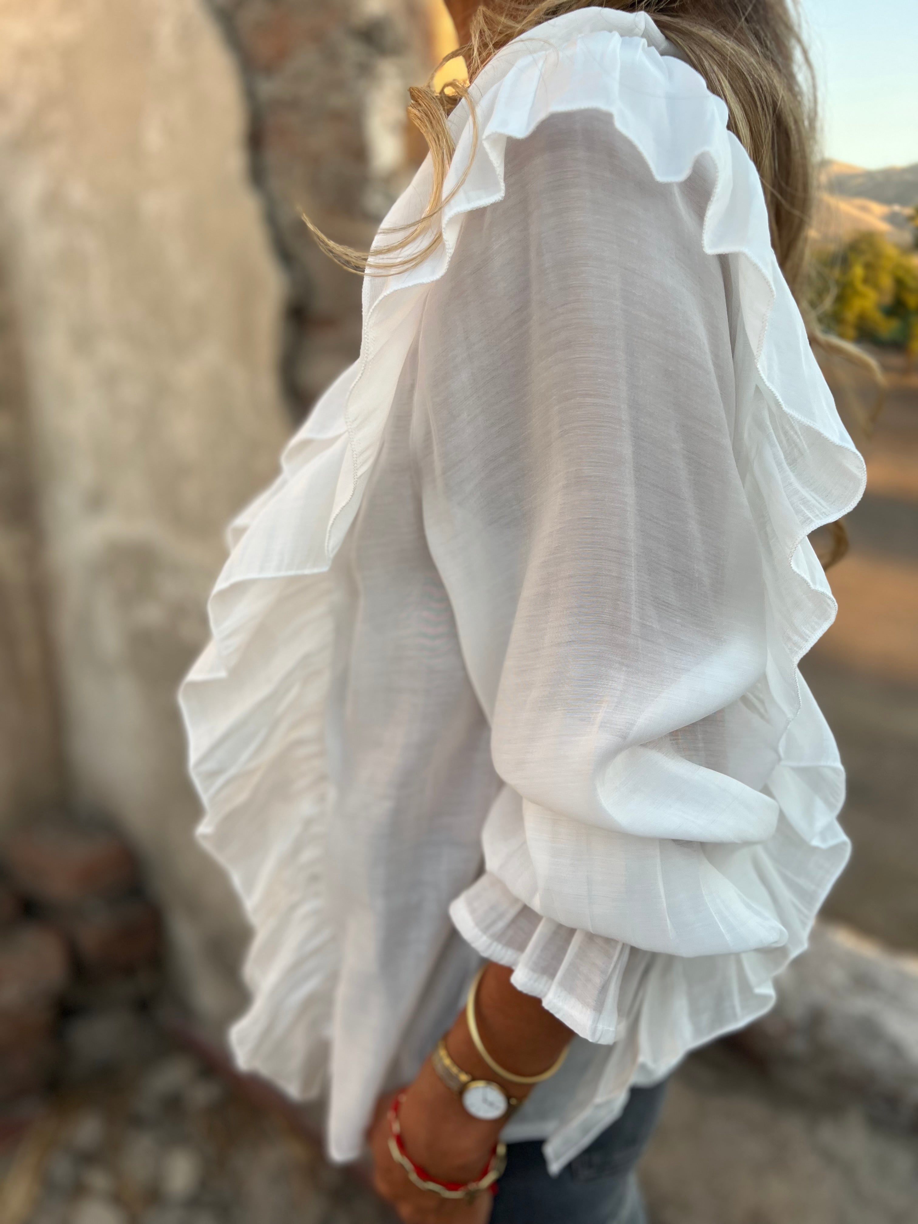 Blusa hiper vuelos blanca