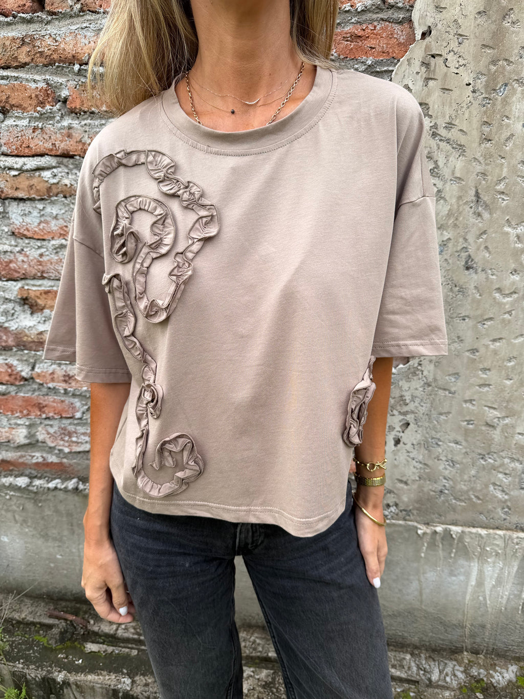 Polera las flores camel
