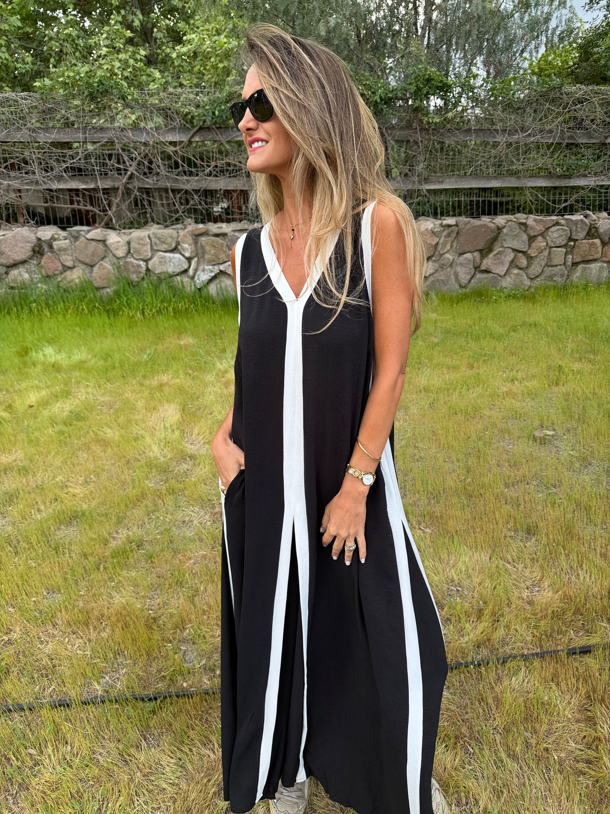 Vestido negro y blanco