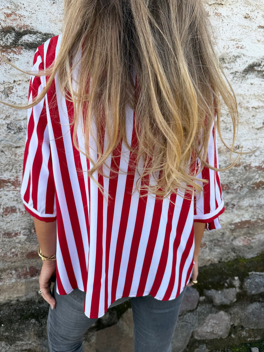 Blusa líneas roja
