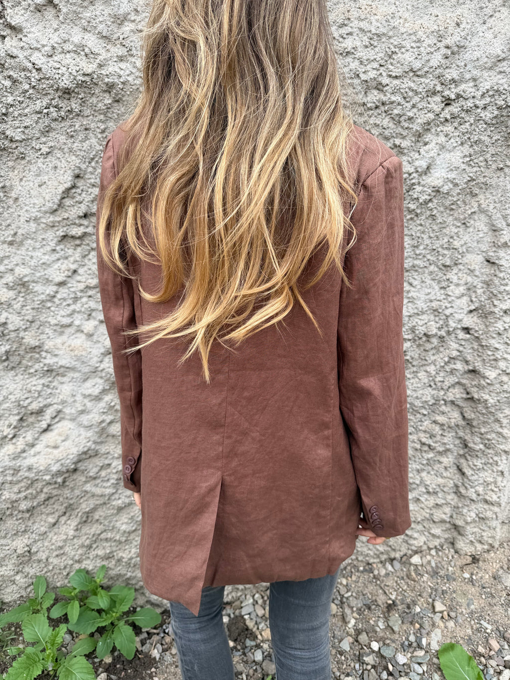 Blazer 100% lino perfecto café