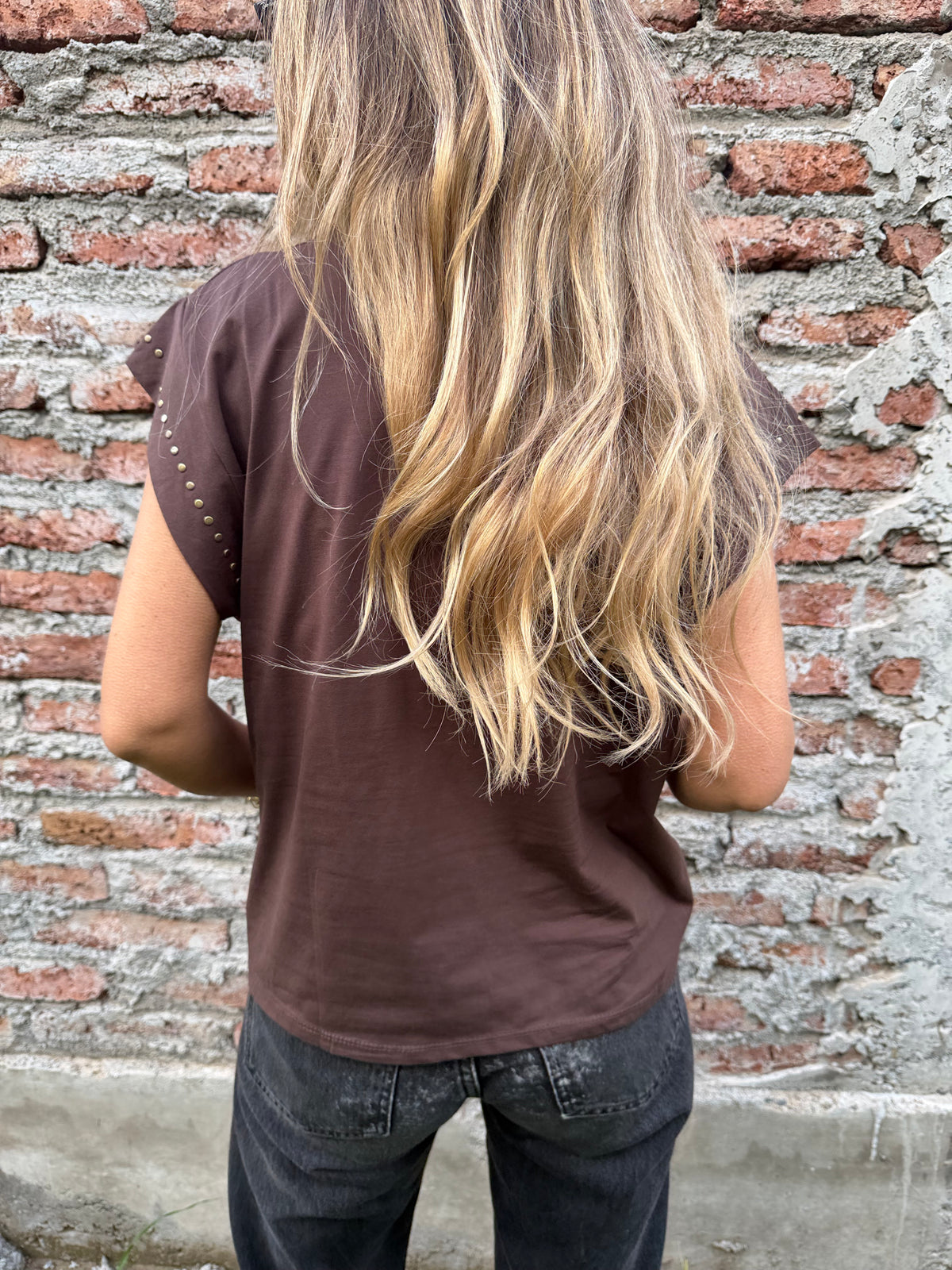 Polera tachitas café