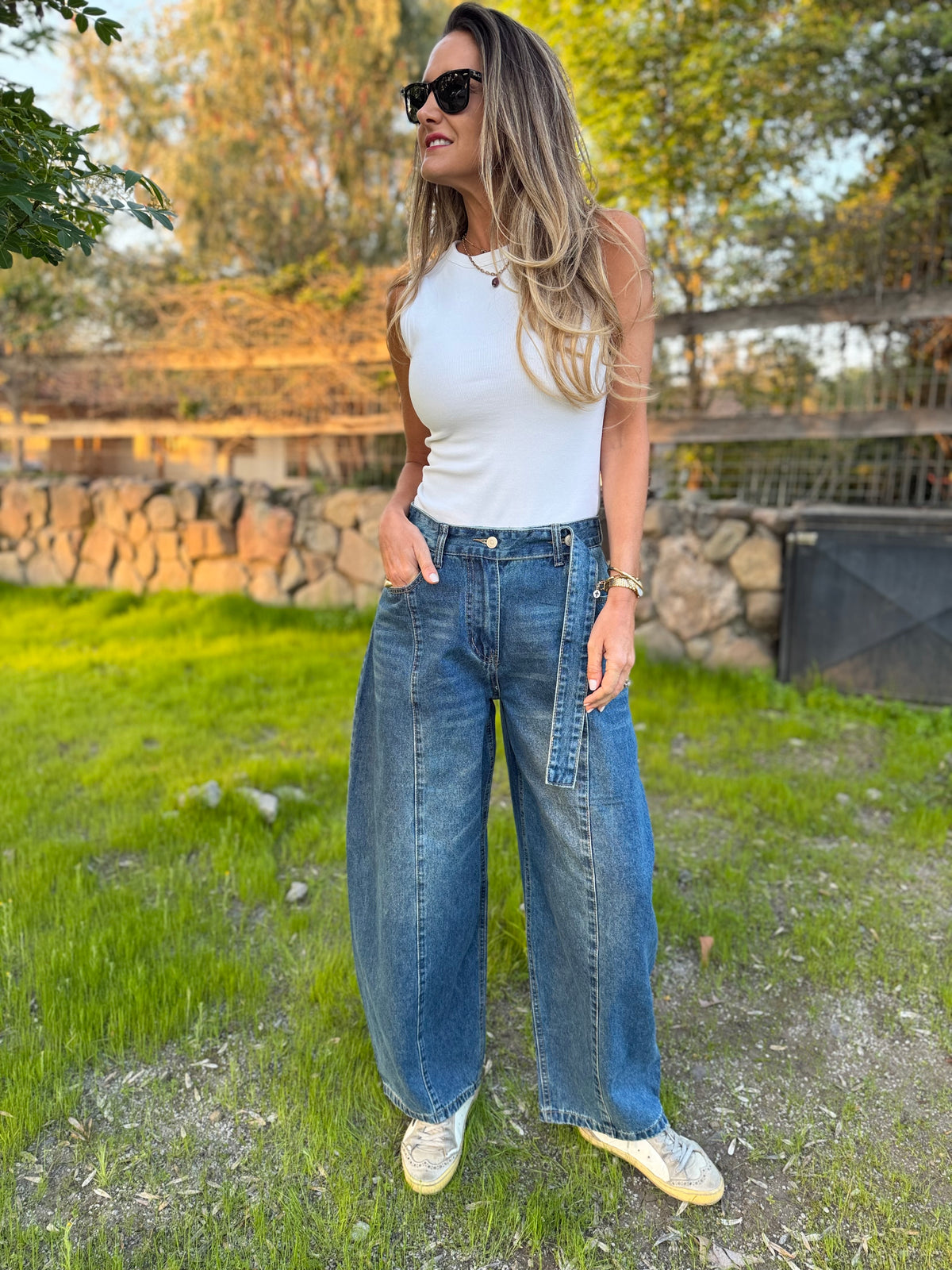 Bluejean new barrel cinto azul