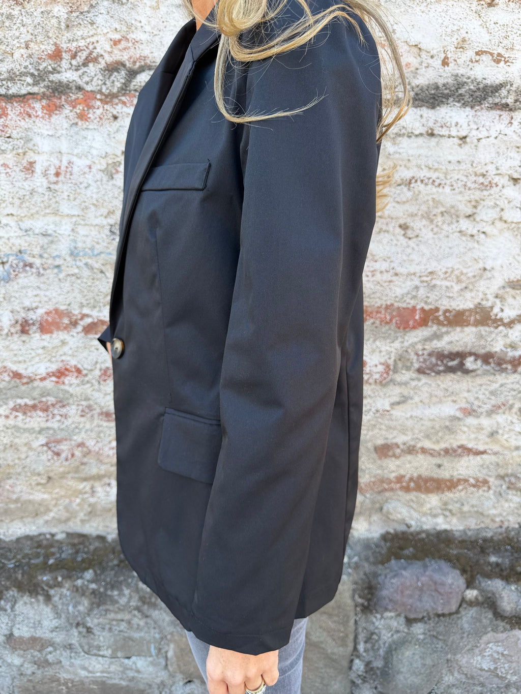 Blazer gabardina premium negra
