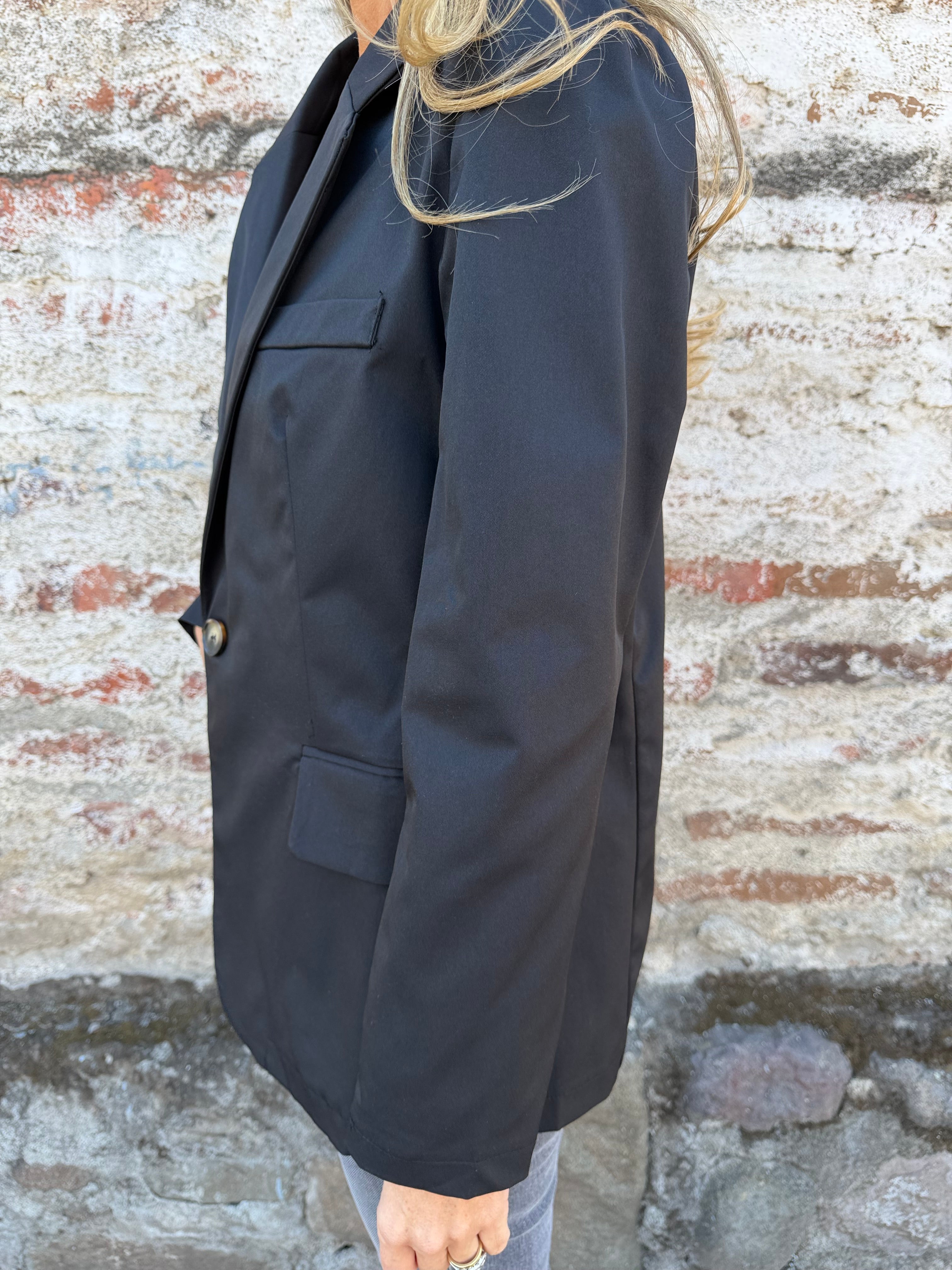 Blazer gabardina premium negra