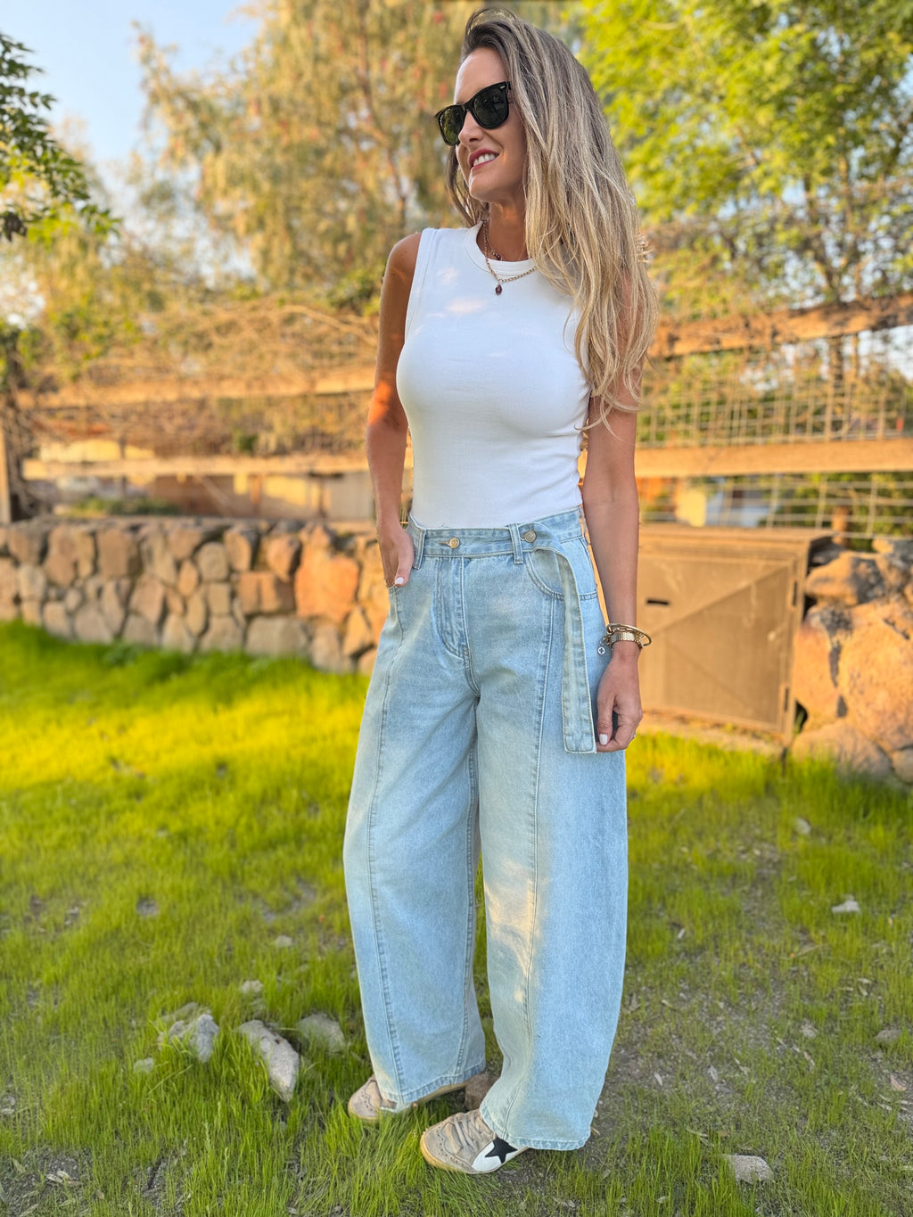 Bluejean new barrel cinto celeste