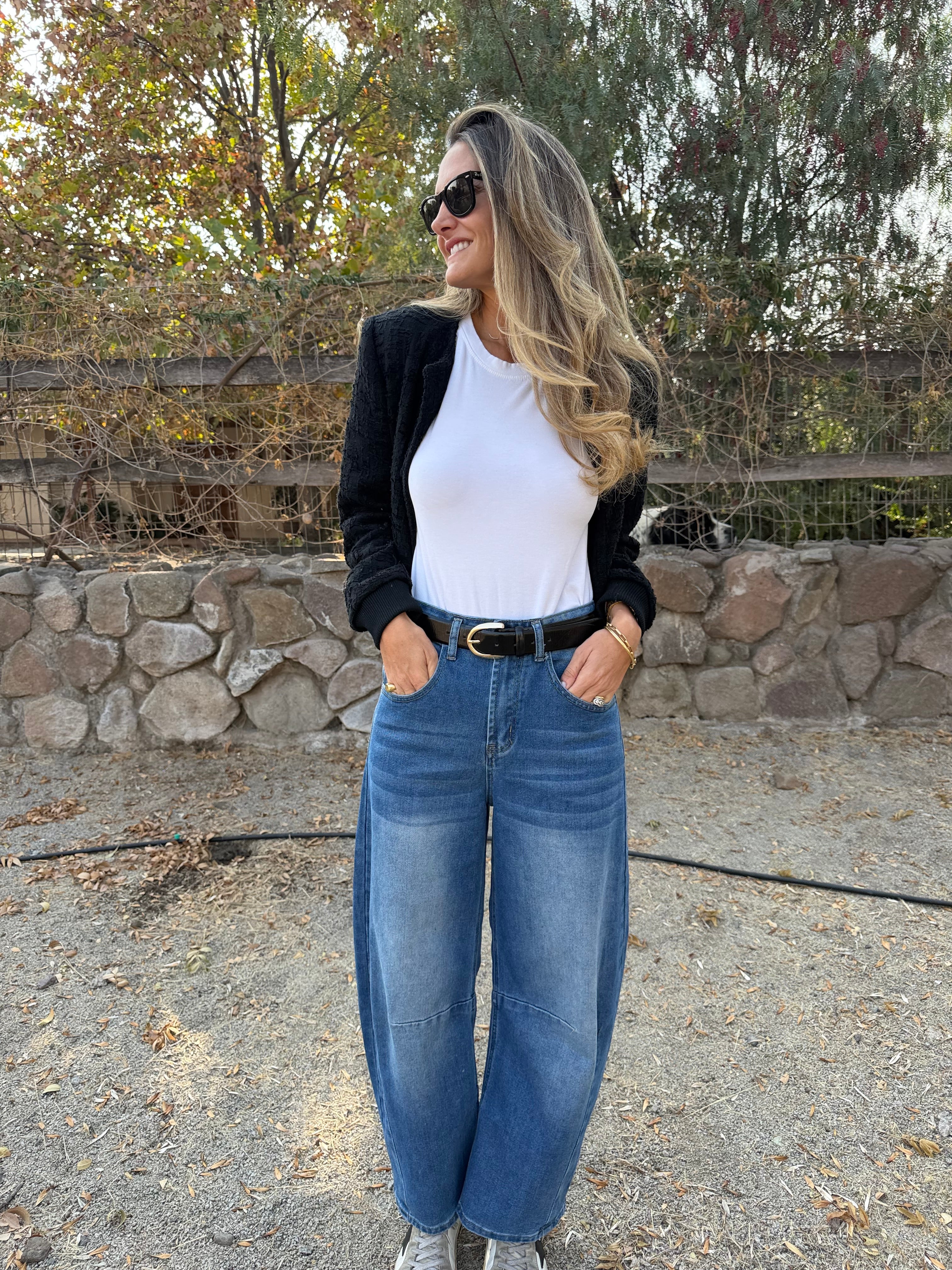 Bluejean tipo barrel zara celeste