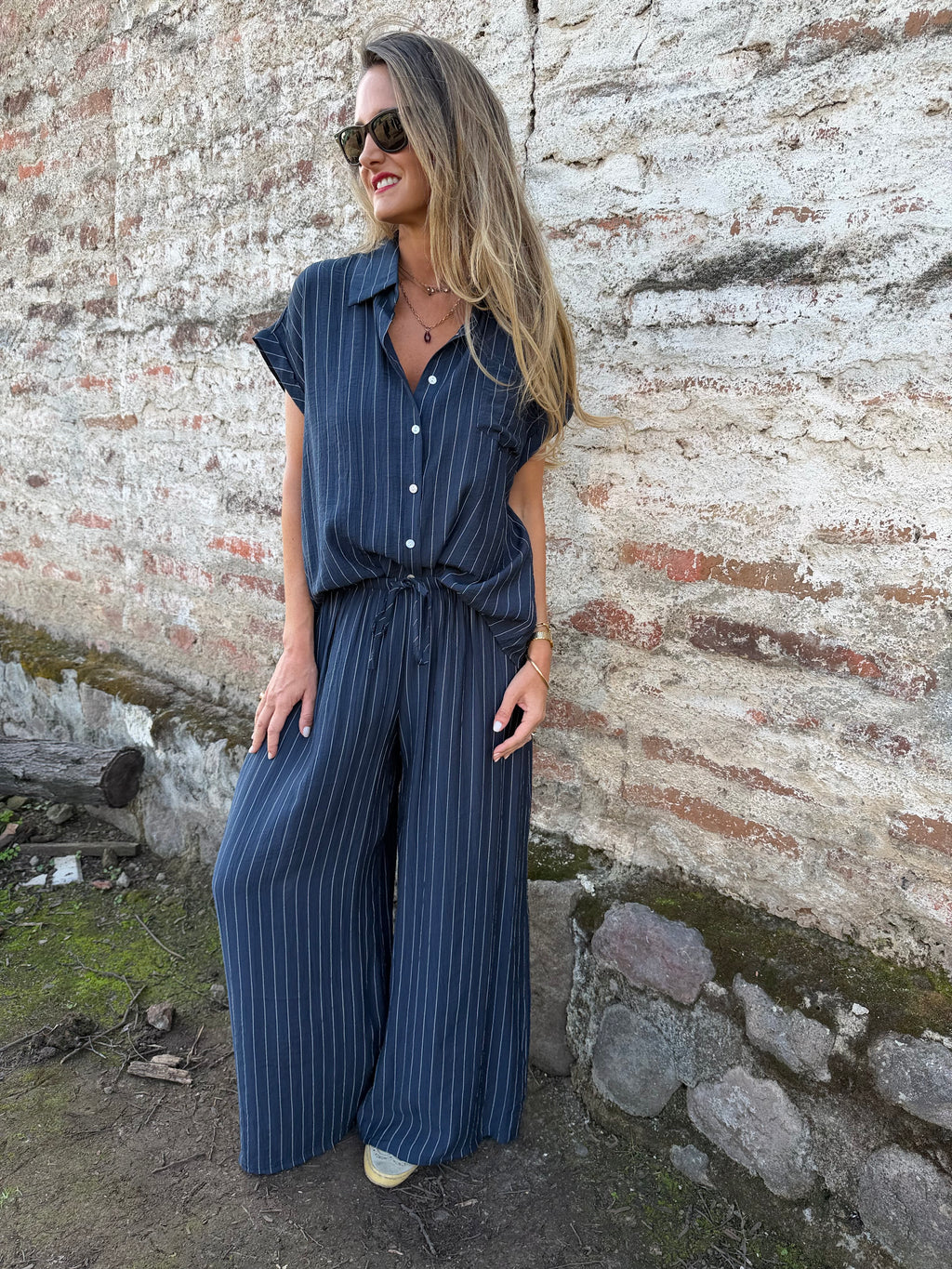 Set rayas azul