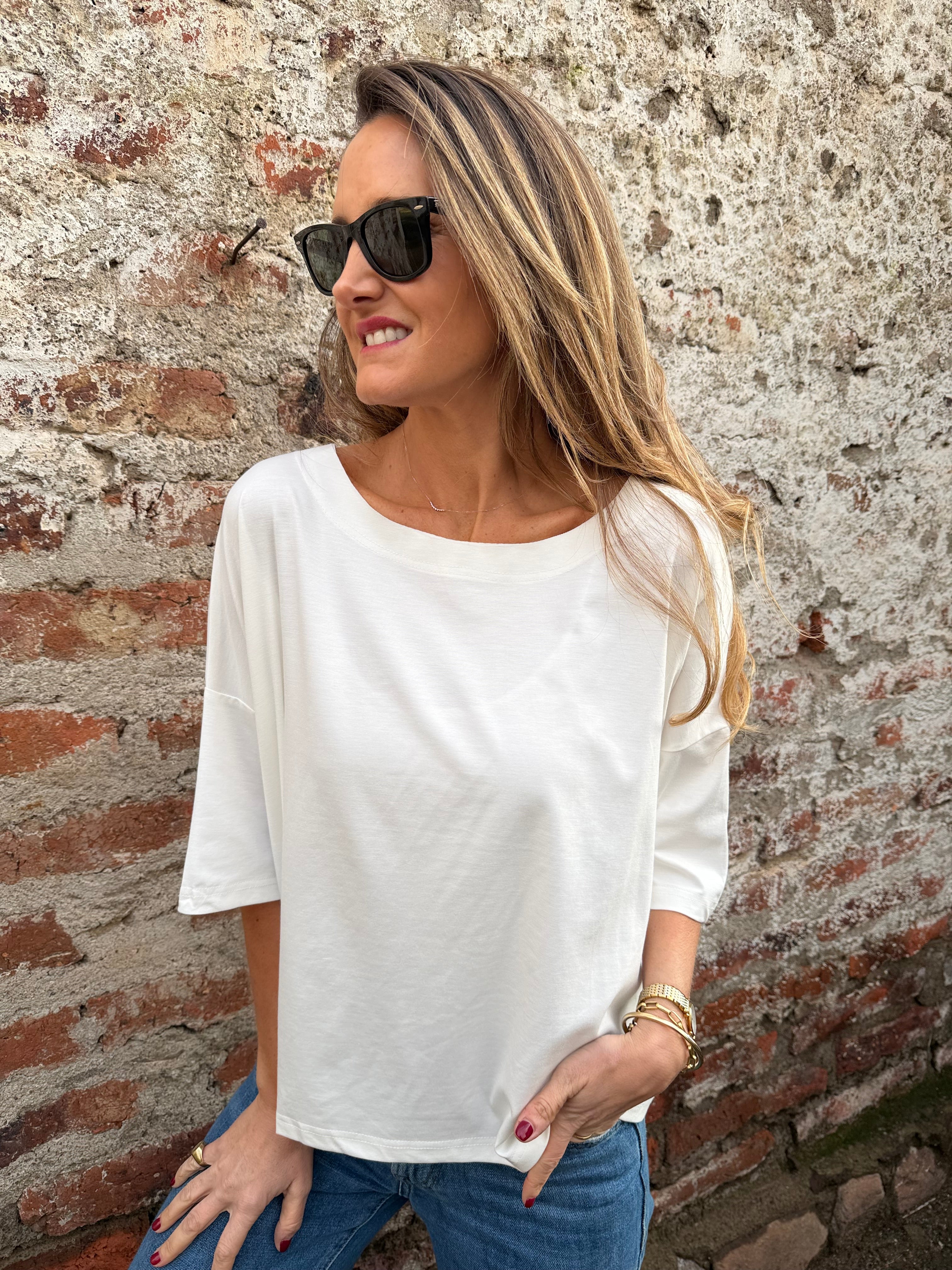 Maxxi polera modal blanca