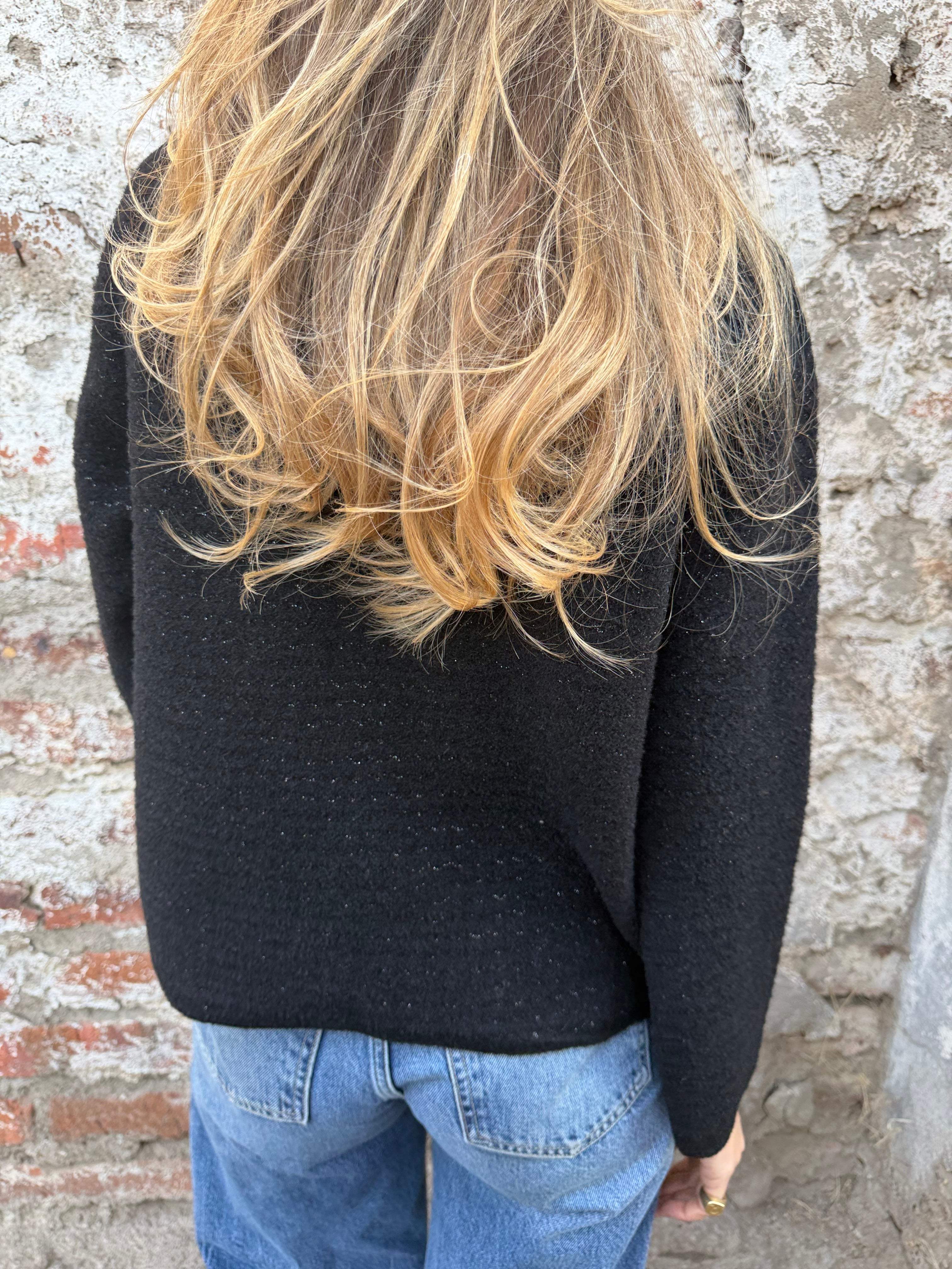 Chaqueta paño waves negra