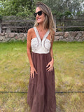 Vestido cordones café
