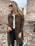 Abrigo clásico escocés verde