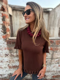 Polera/ Chaleco vuelitos café
