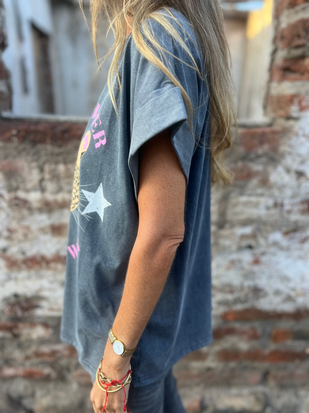 Polera tigre azul piedra