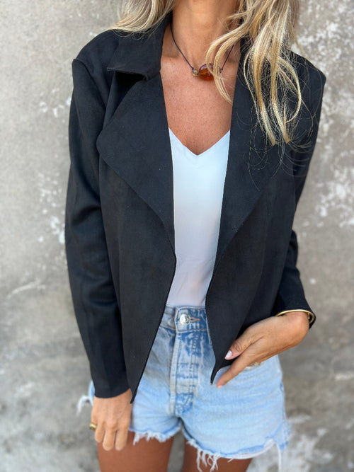 Biker suede negra