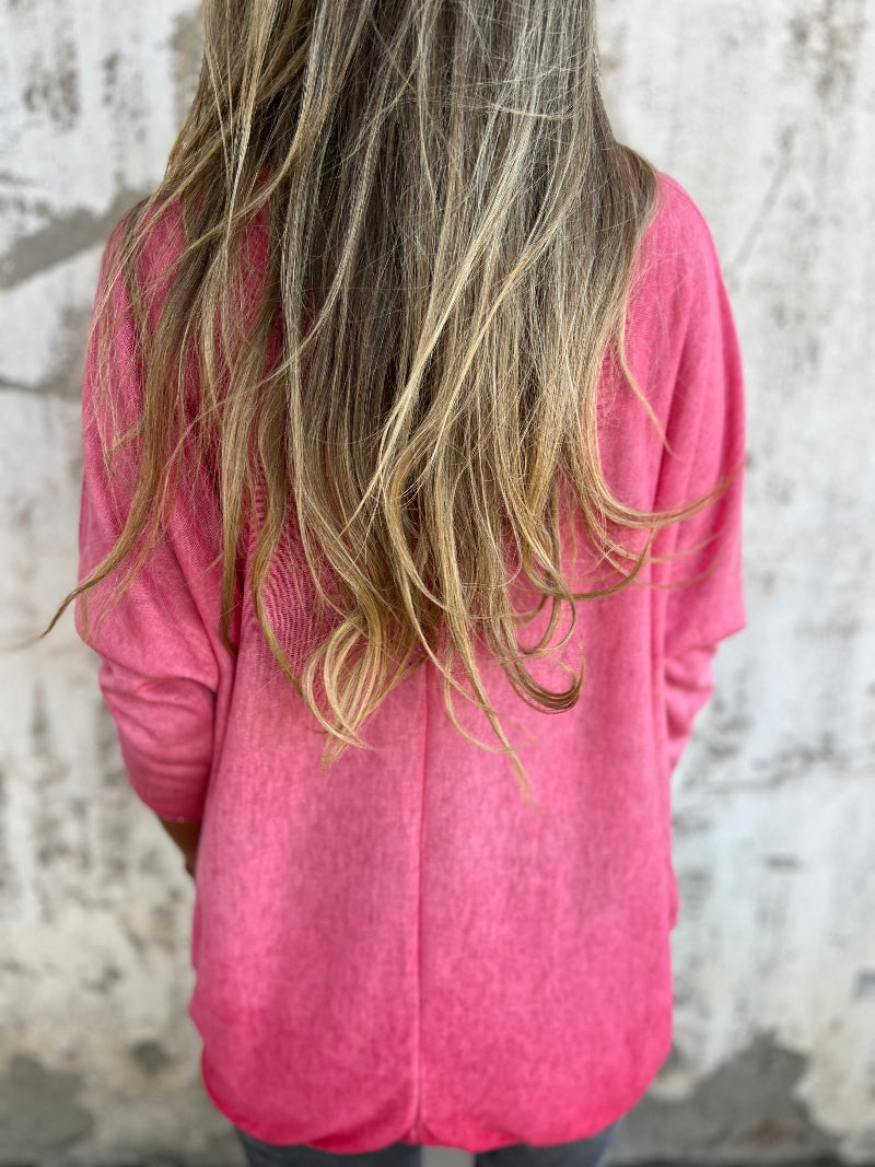 Polera hilo venecia fucsia