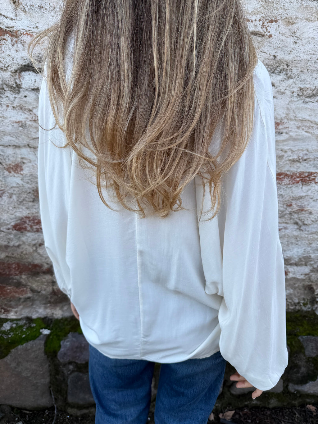 Blusa manga globo viscosa blanca