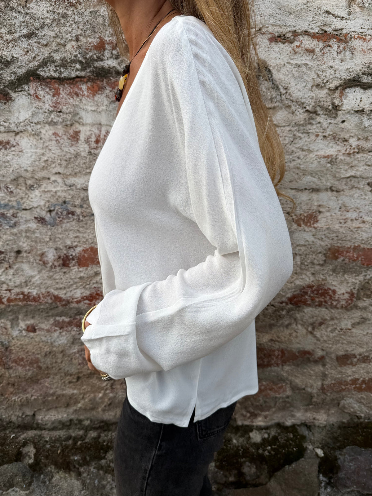 Blusa abotonada blanca