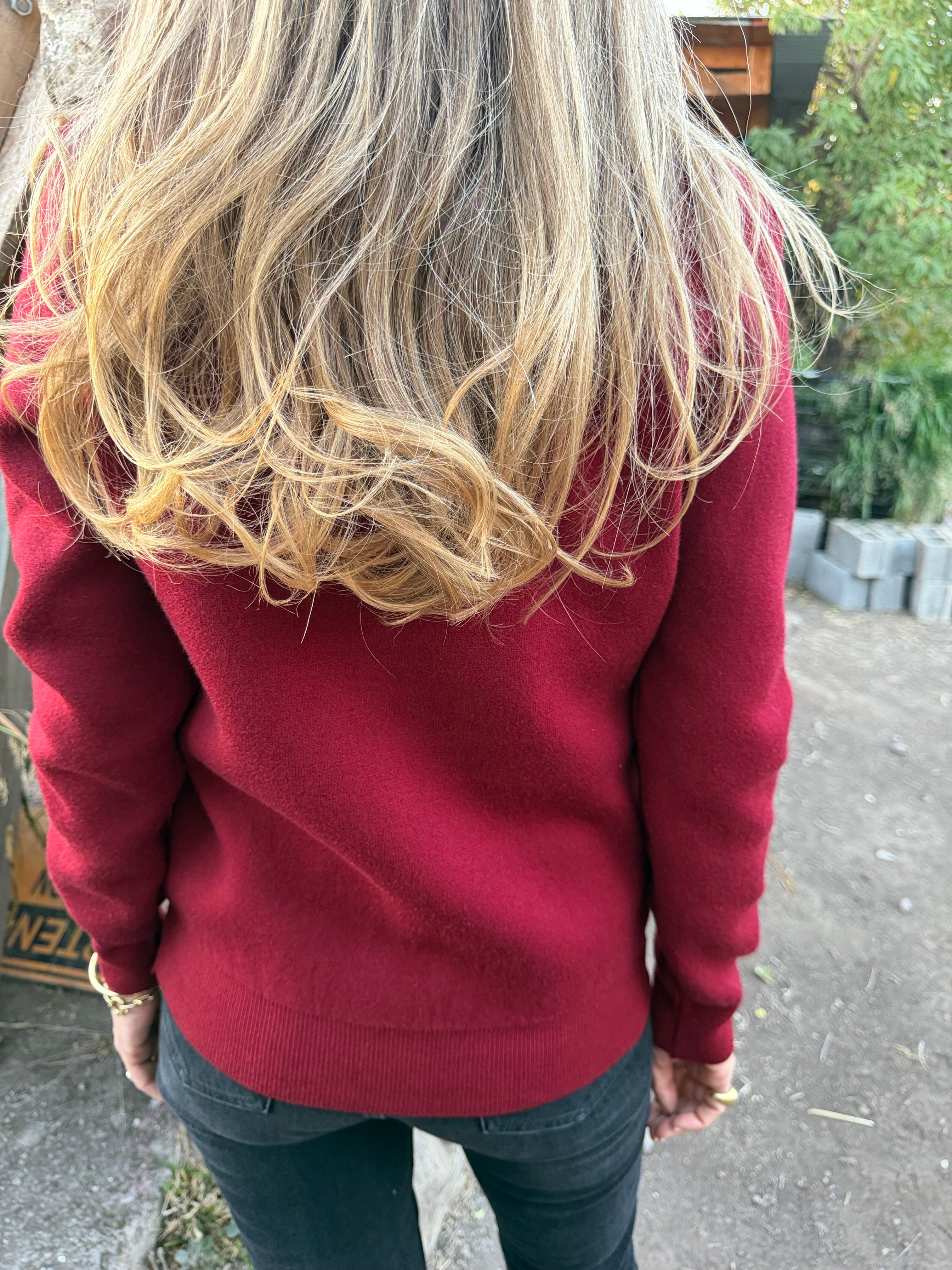 Chaleco cuello redondo básico forrado rojo italiano