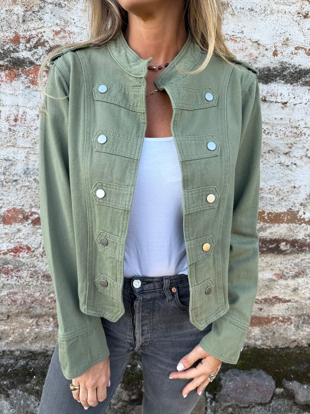Chaqueta Napoleón bluejean simple verde