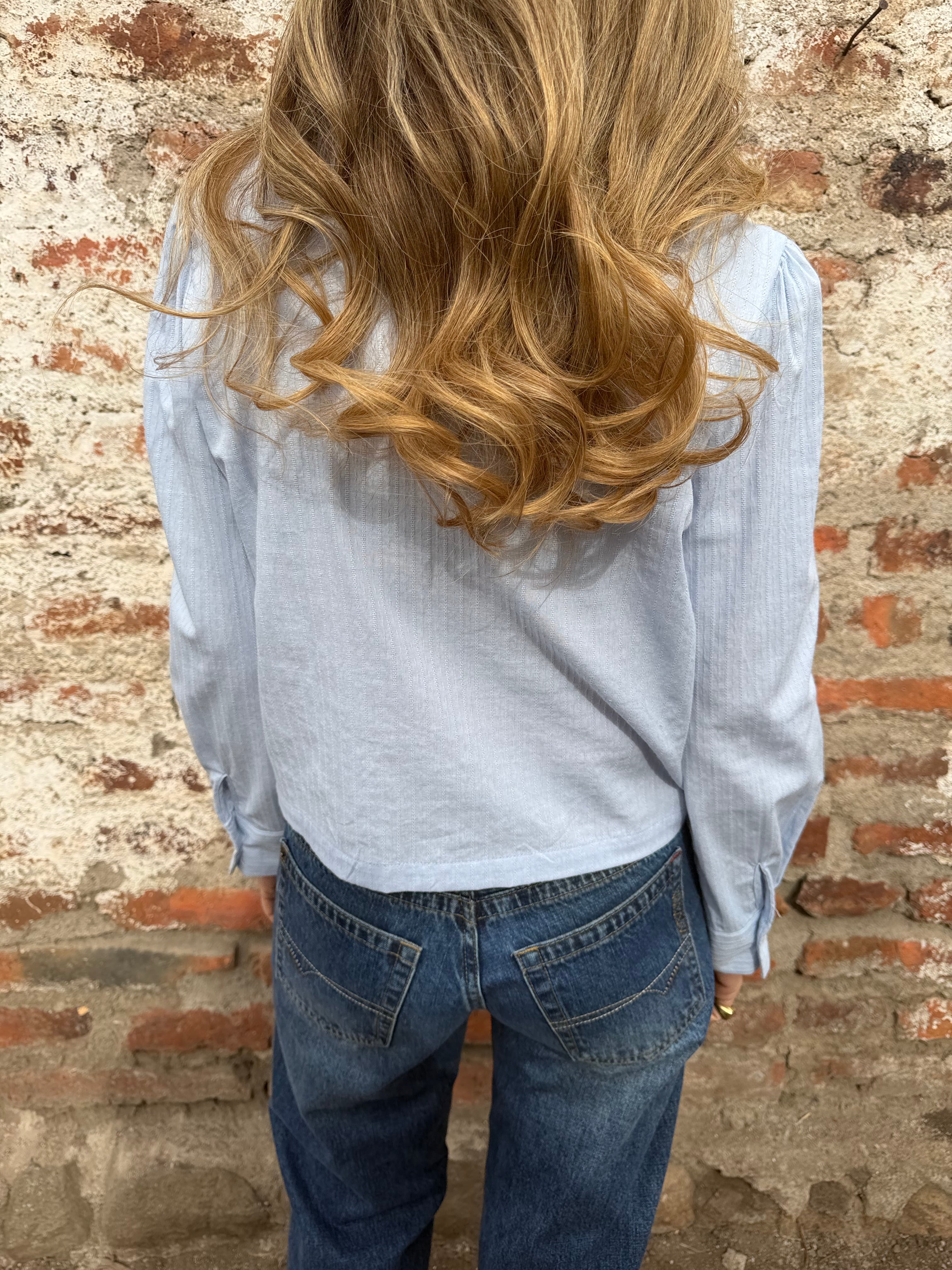 Blusa espigada celeste
