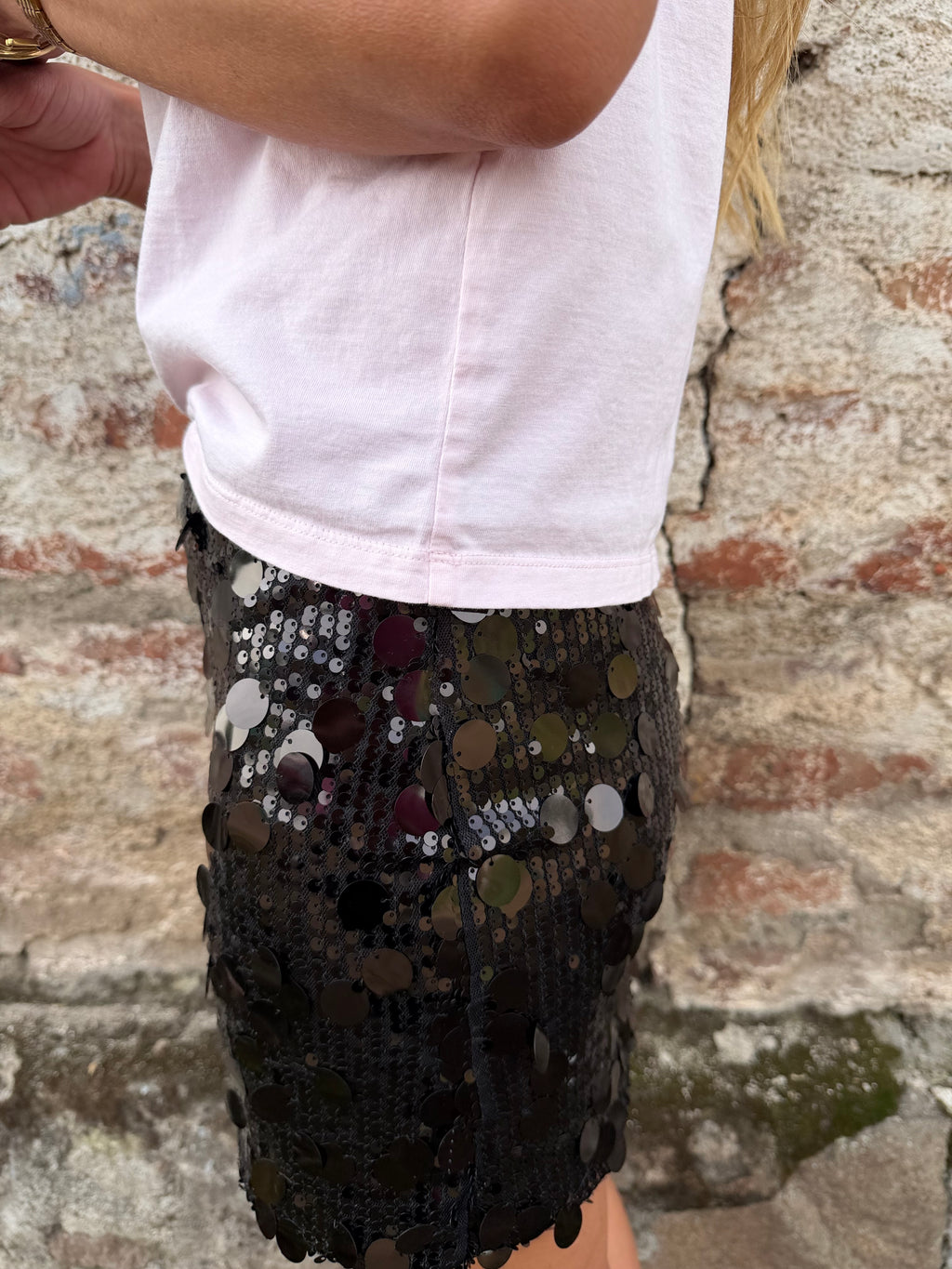 Pollera lentejuelas negra