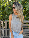 Blusa jaspeada gris