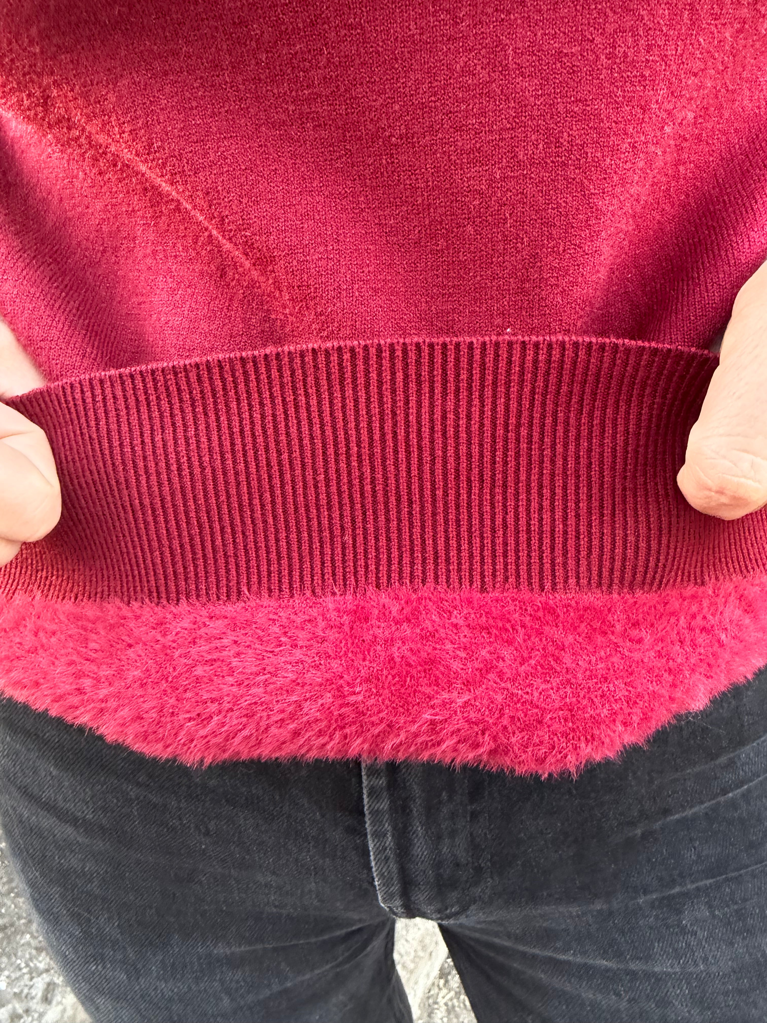 Chaleco cuello redondo básico forrado rojo italiano