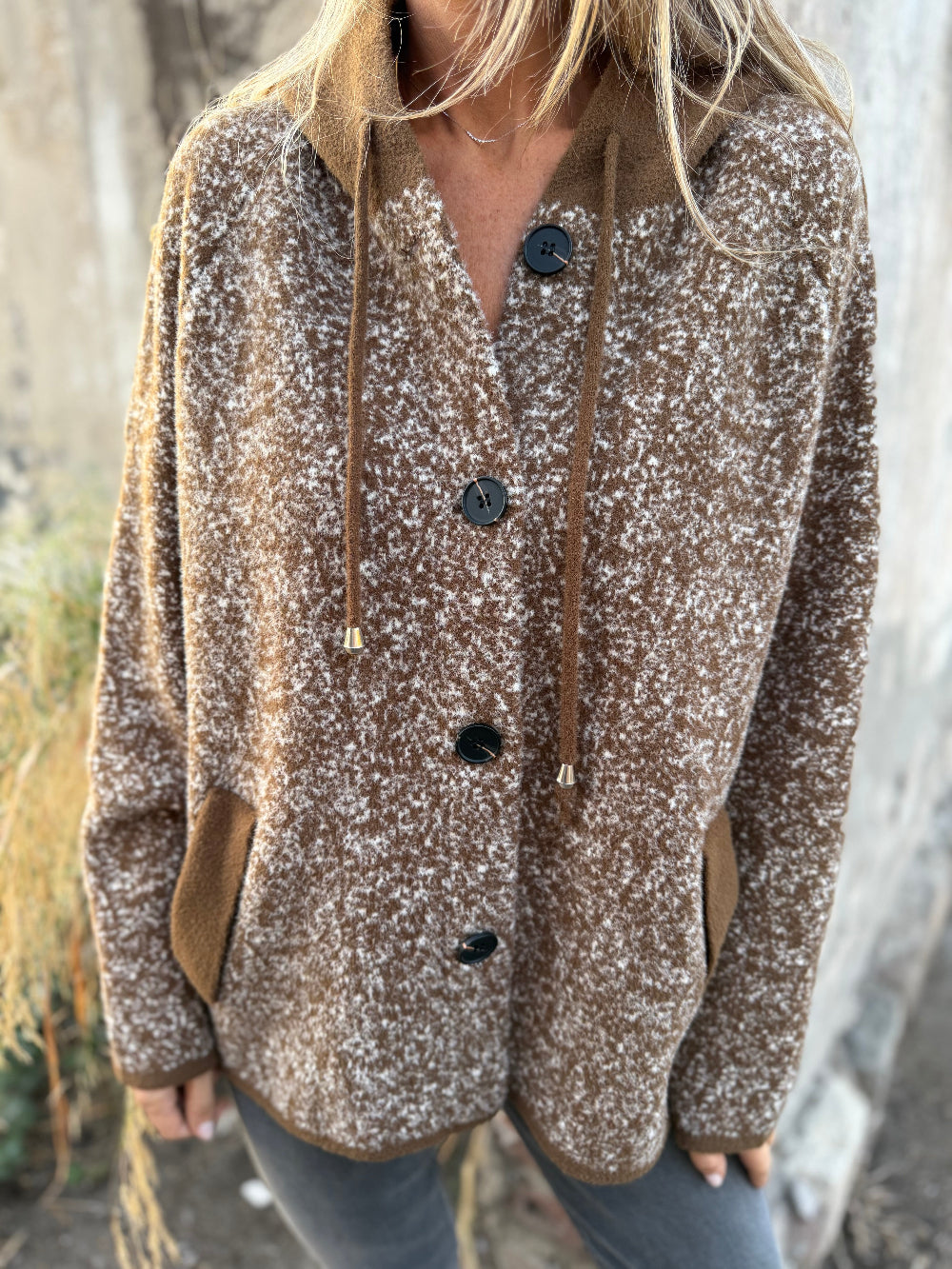 Abrigo variegado camel