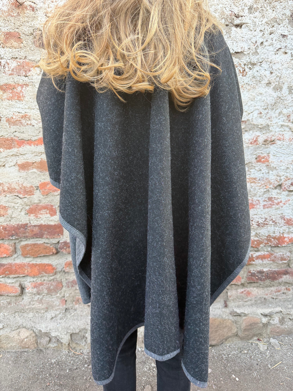 Echarpe reversible bicolor gris acero/ gris claro